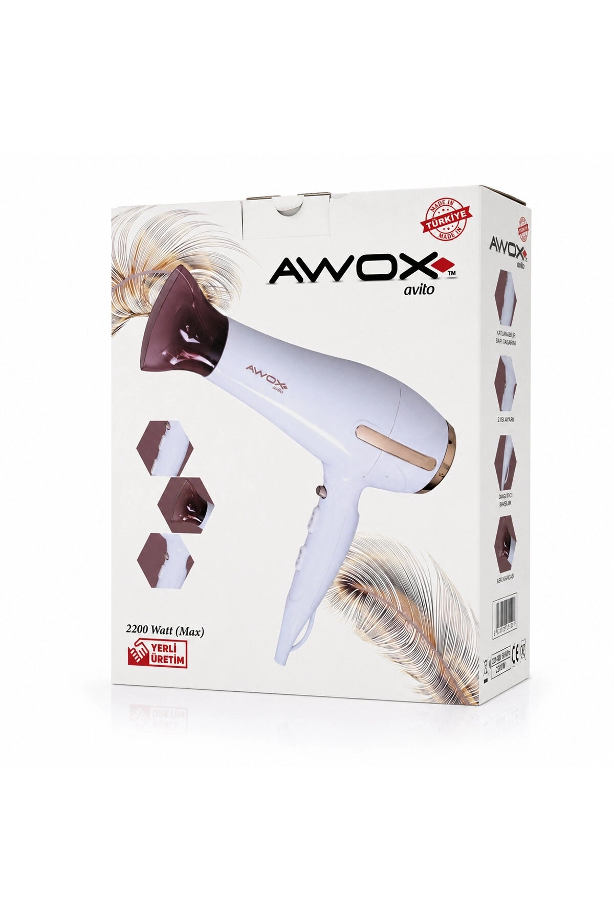 BEYAZ AVİTO SAÇ KURUTMA MAKİNESİ 2200W 1407 (5047)
