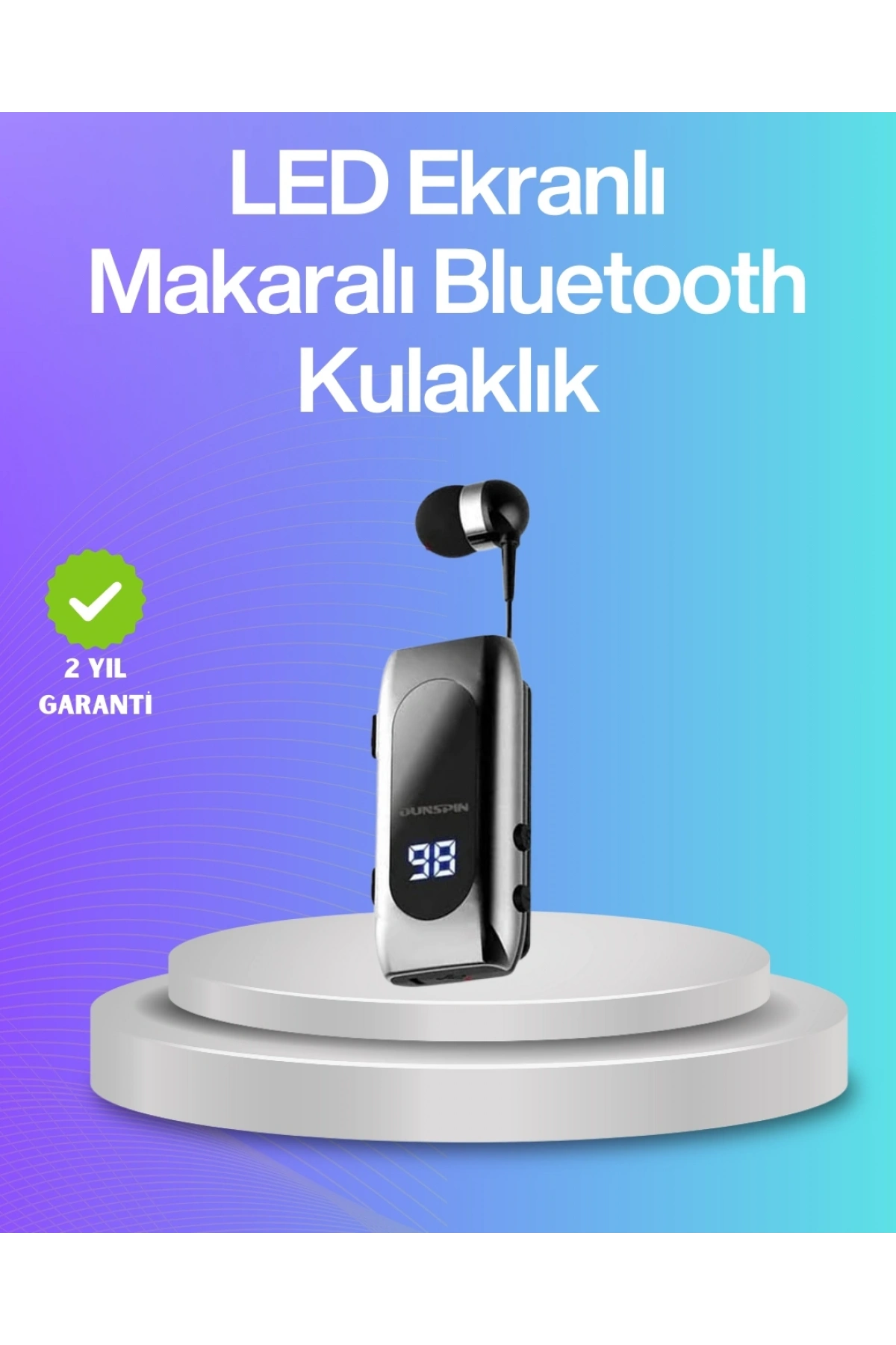 Bluetooth 5.2 Klipsli Kablosuz Kulaklık – Dijital Ekran & Titreşimli Uyarı