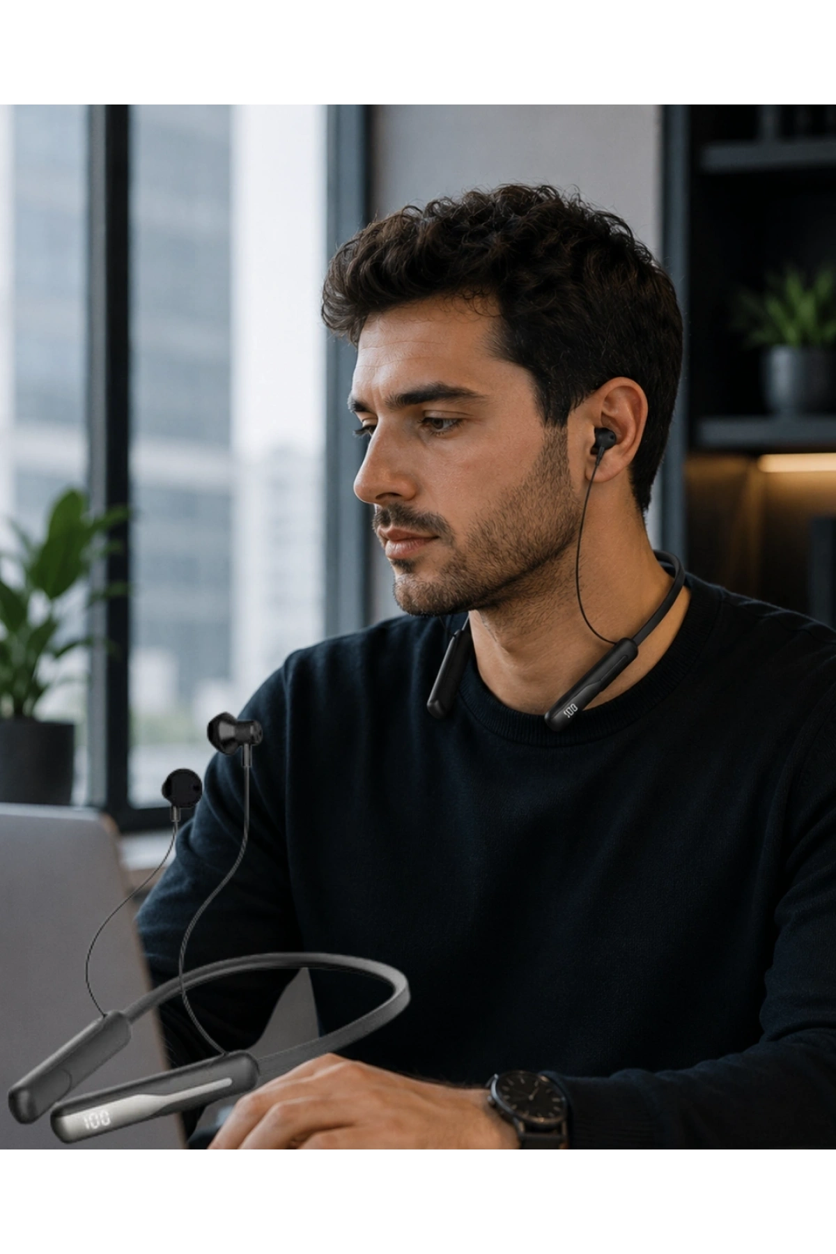 Bluetooth 5.4 Boyun Askılı Kulaklık Manyetik Kulaklıklı Type C Şarjlı