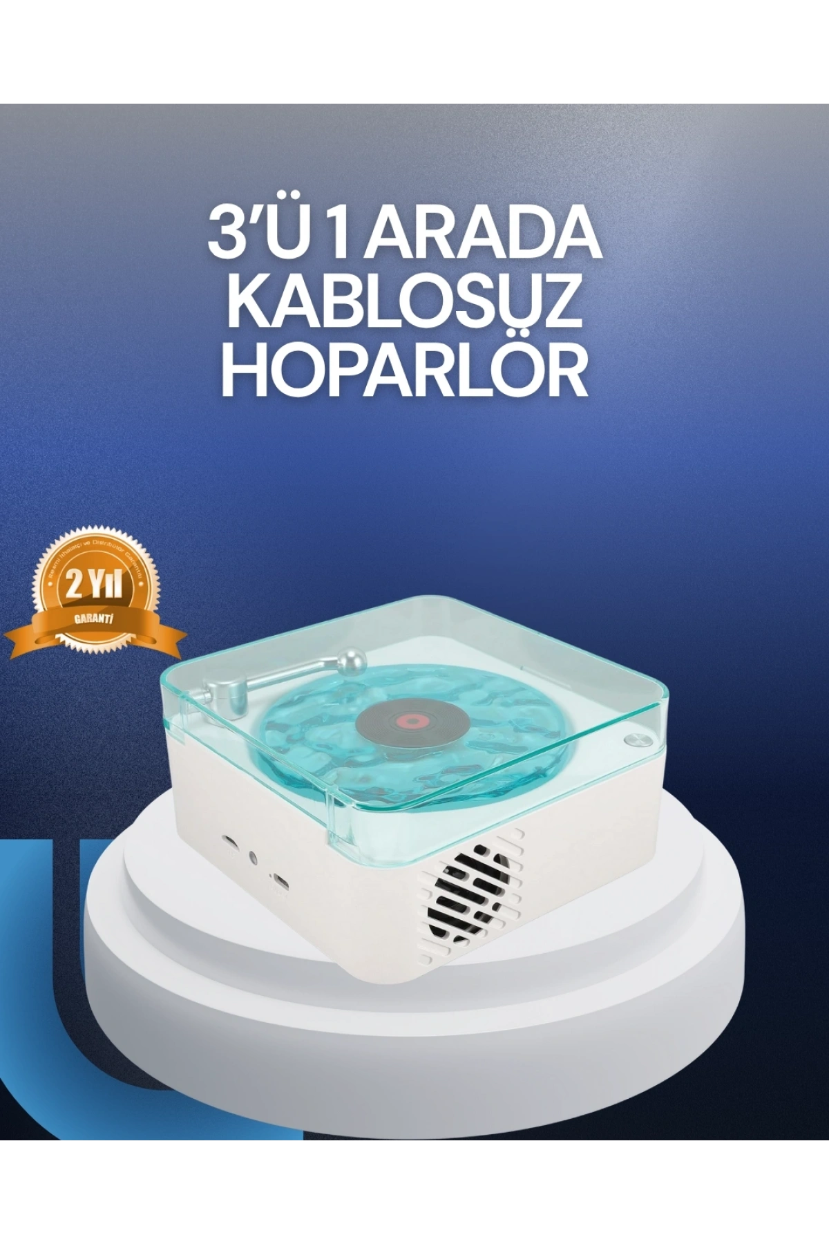 Bluetooth Hoparlör – 3-ü-1 Saatli Gece Lambası ve Vintage Tasarım