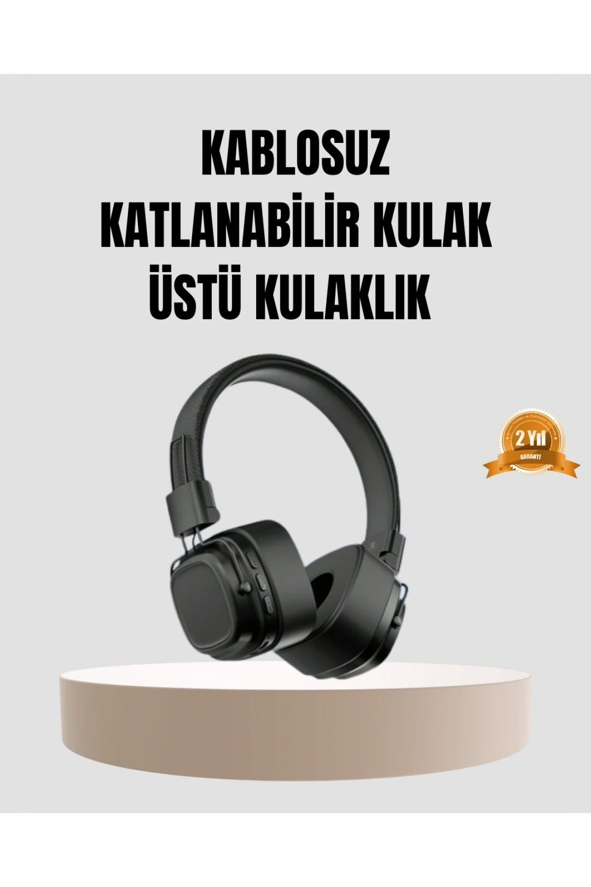 Bluetooth Kablosuz Kulak Üstü Kulaklık Katlanabilir Konforlu ve Şık Tasarımlı