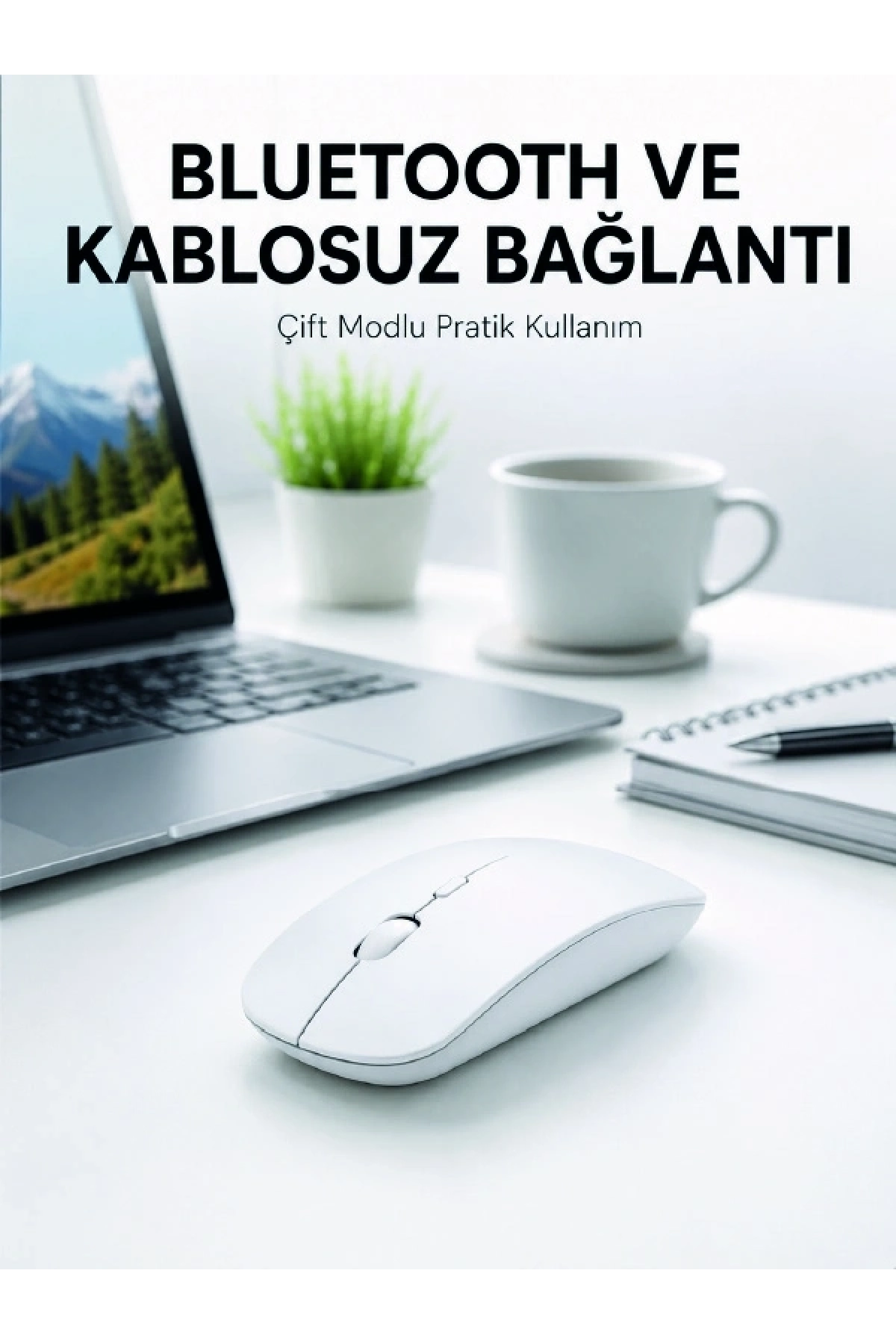 Bluetooth Kablosuz Wireless Mouse Şarjlı Sessiz Ergonomik 5000 DPI Fare