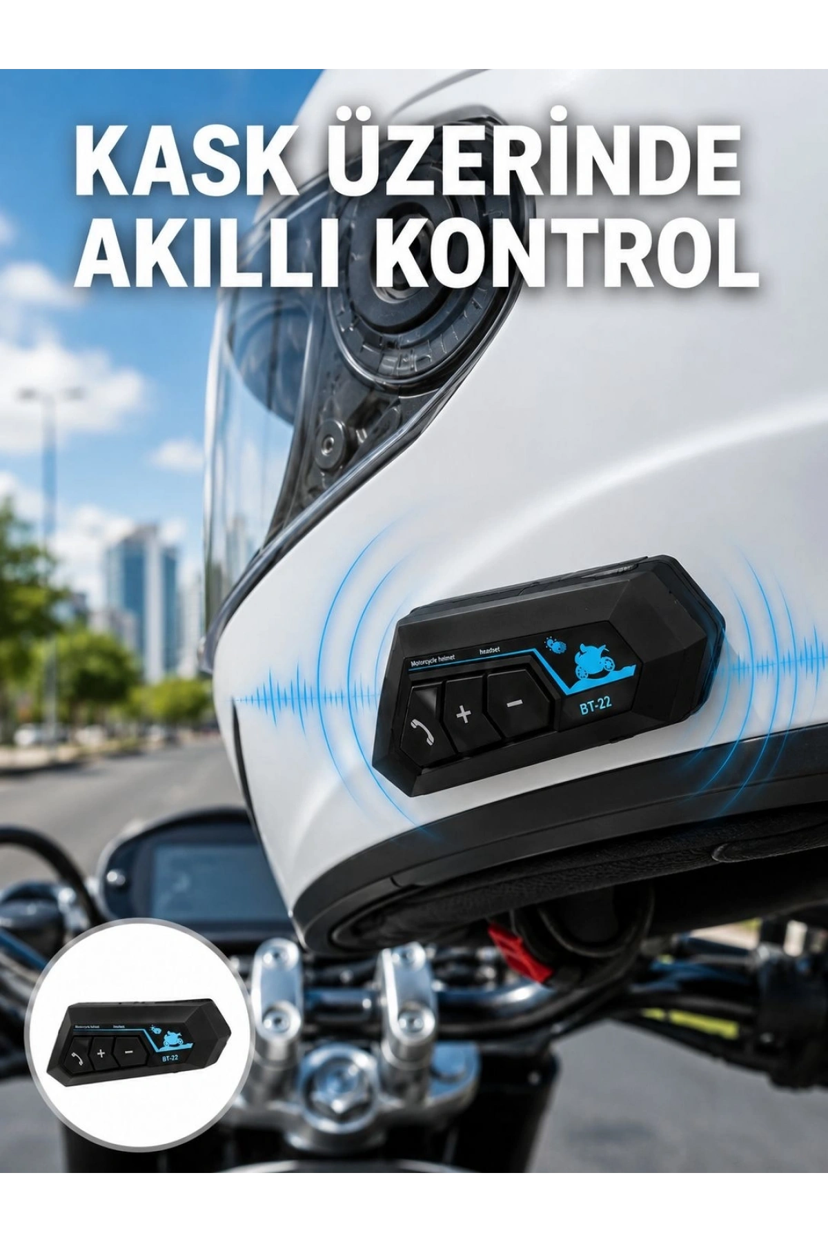 Bluetooth Kask Kulaklığı Intercom 5.0 Bluetooth Android ve İOS Uyumlu