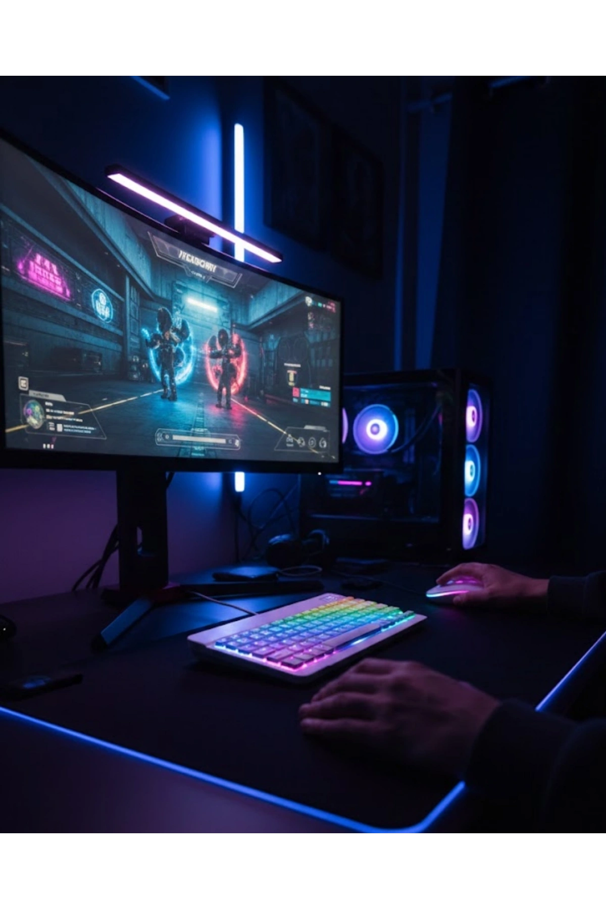 Bluetooth Klavye Mouse Seti Aydınlatmalı Türkçe Q Ergonomik Tasarım