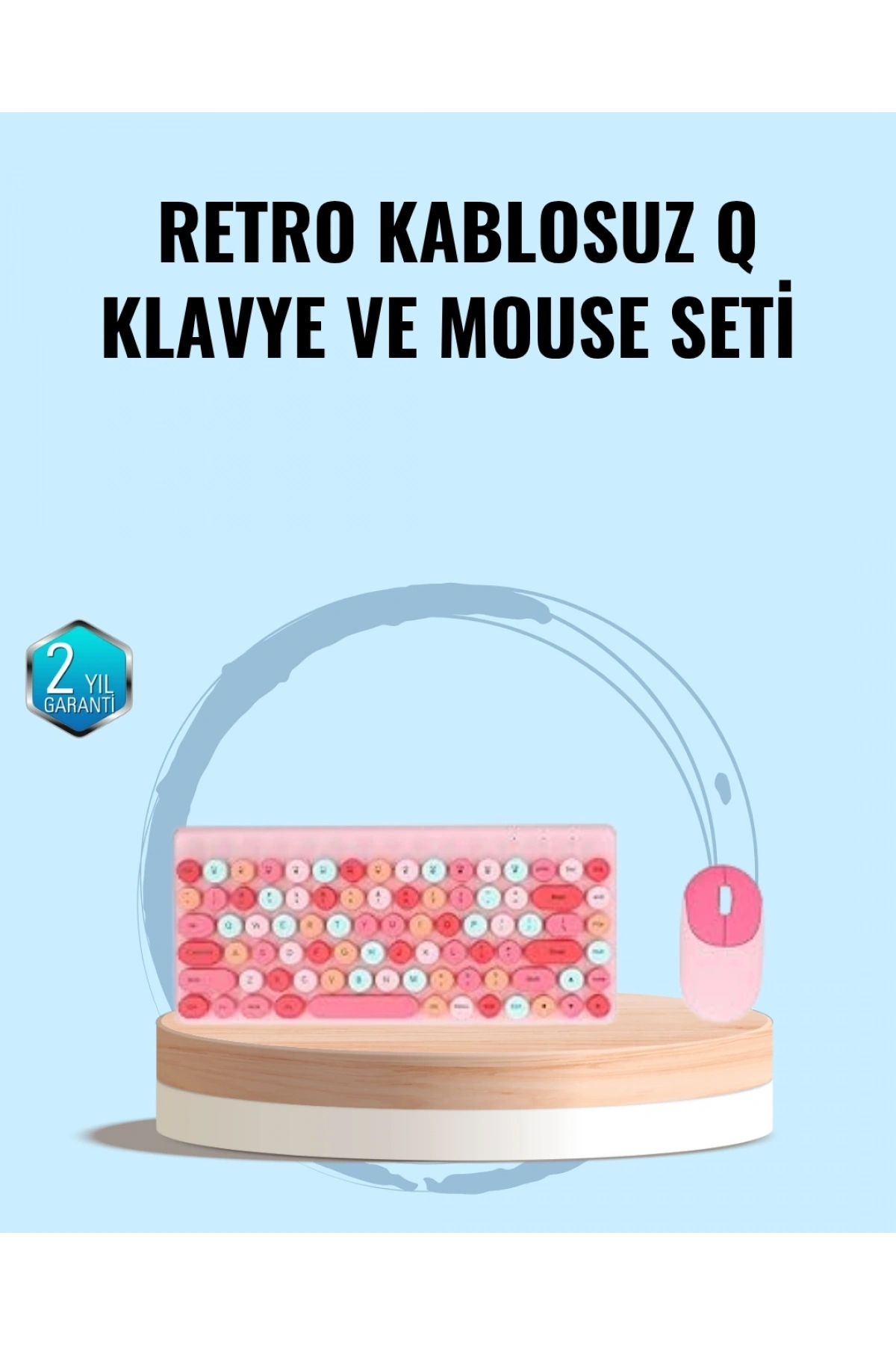 Bluetooth Klavye ve Mouse Kombinasyonu – USB Alıcılı, Kompakt, Uzun Ömürlü