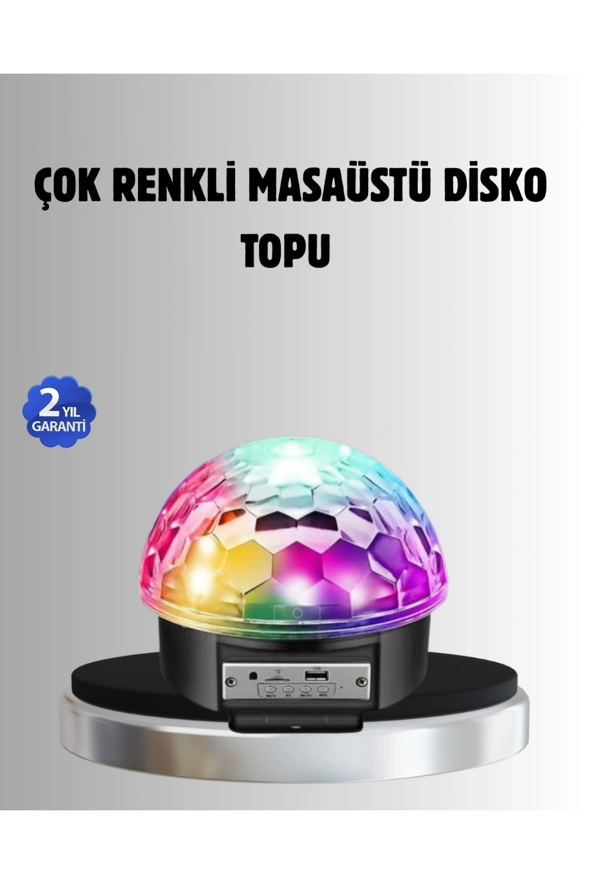 Bluetooth Kontrollü Masaüstü Disko Topu Işığı – Renkli LED Işık Gösterisi ve Uzaktan Kumanda