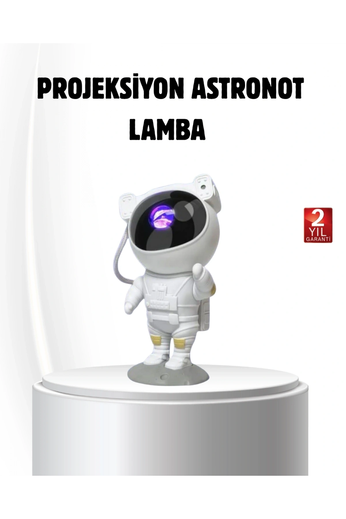Bluetooth Müzikli Astronot Projeksiyon Lambası Yıldız ve Ay Efektli