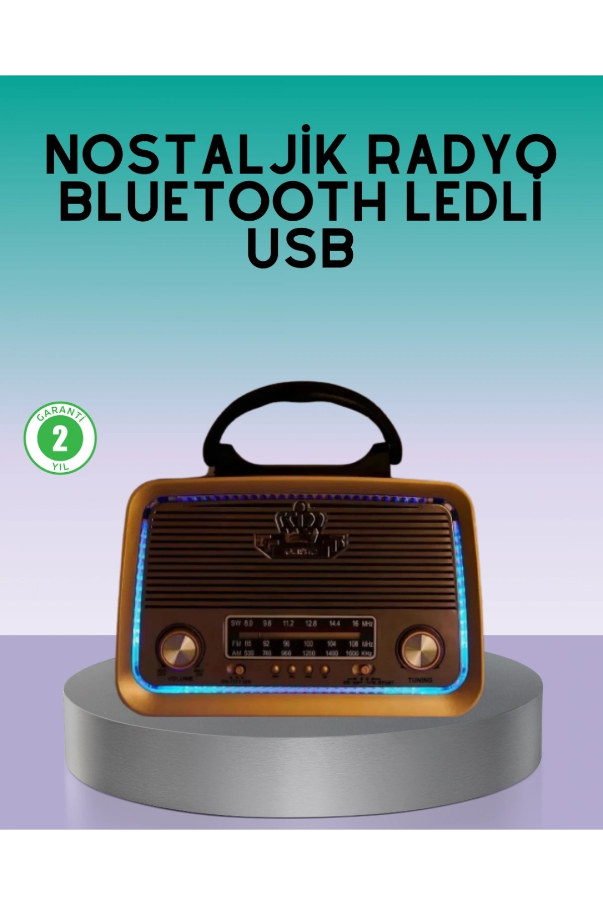 Bluetooth Özellikli Nostalji Radyo 3 Bant FM AM SW