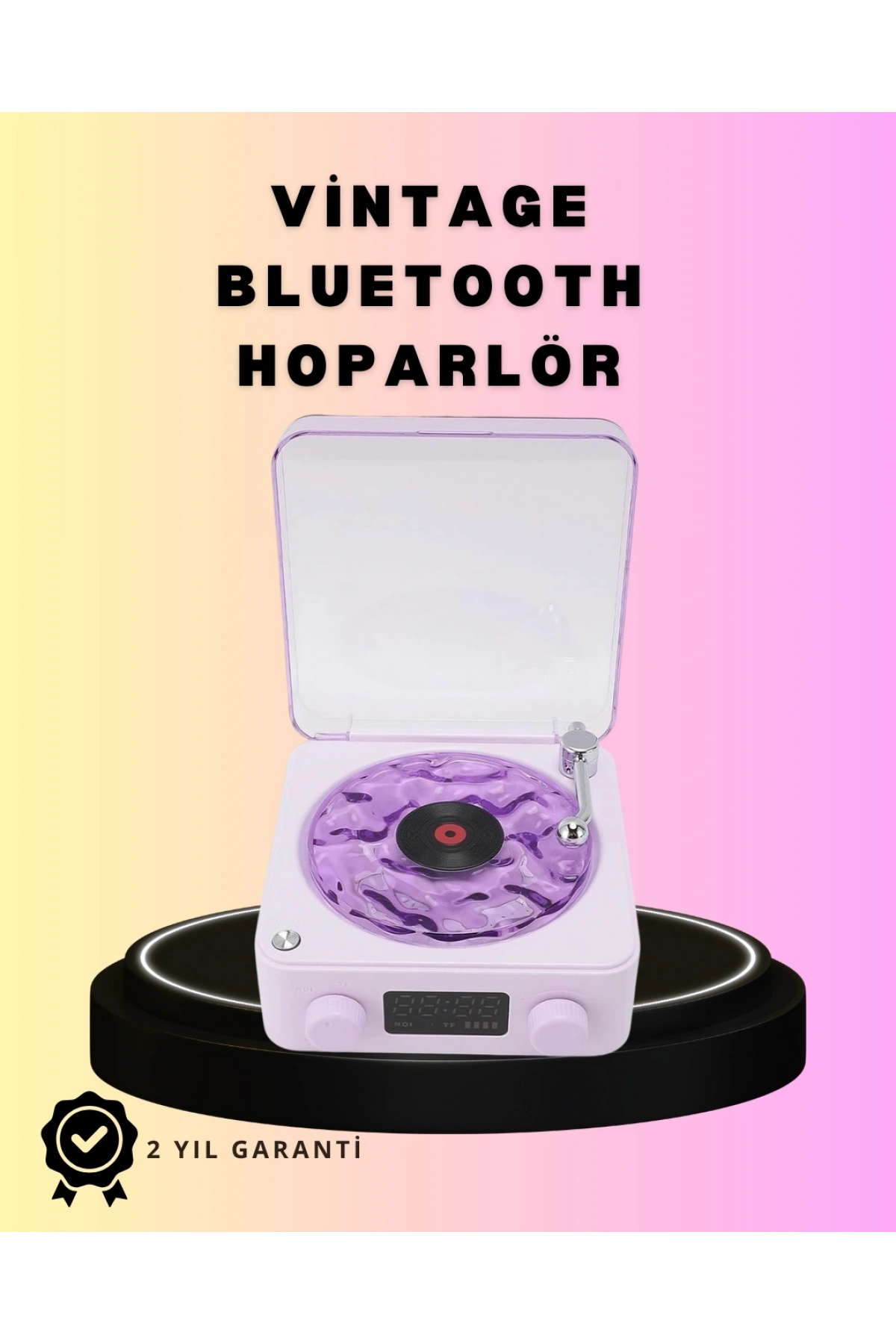 Bluetooth Retro Pikap Hoparlör – Projektörlü Gece Lambası