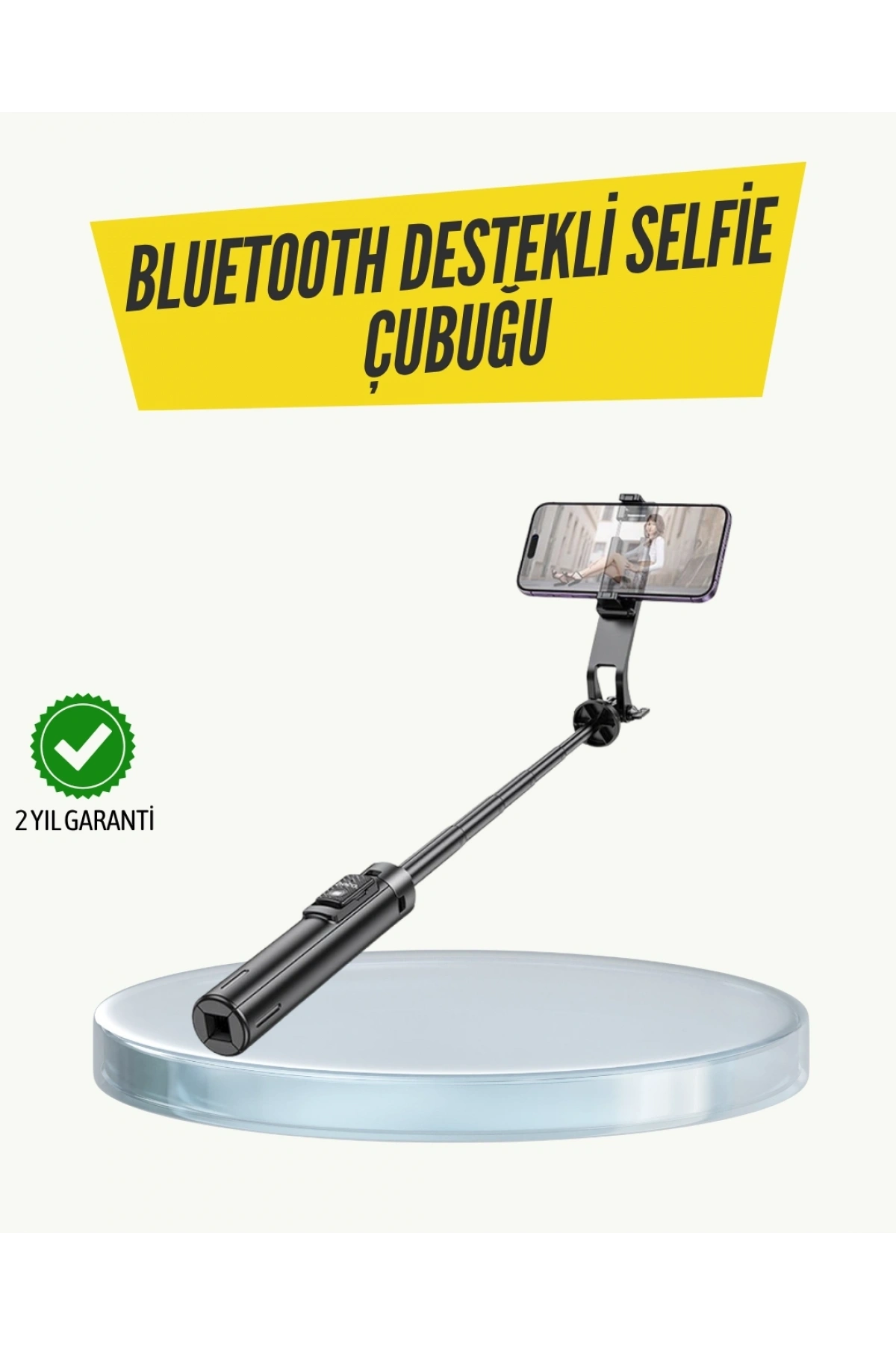Bluetooth Selfie Çubuğu –  Katlanabilir, Uzaktan Kumandalı