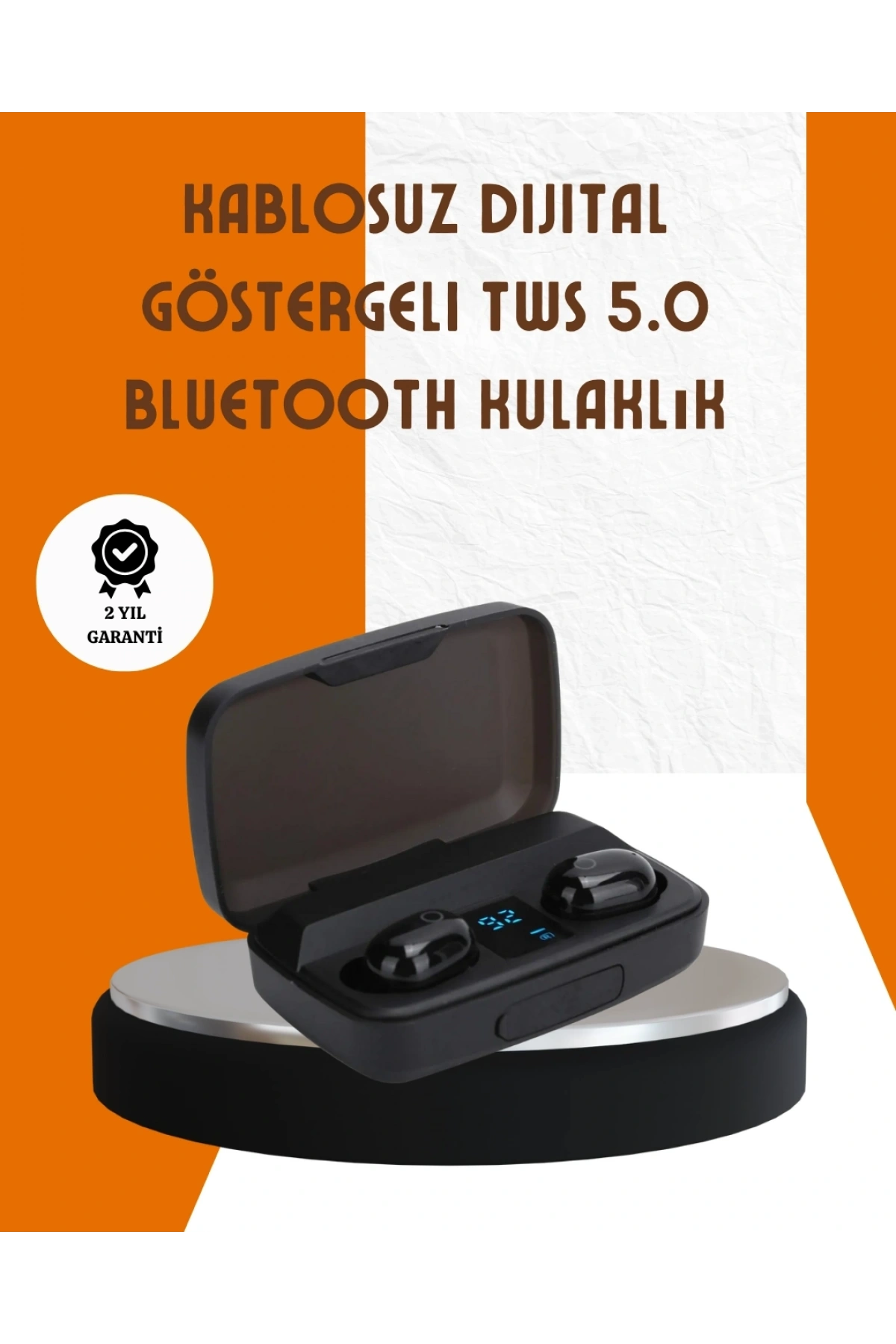 Bluetooth V5.0 Parmak Dokunmatik Kontrol Kablosuz Kulaklık Şarj Kutulu Model