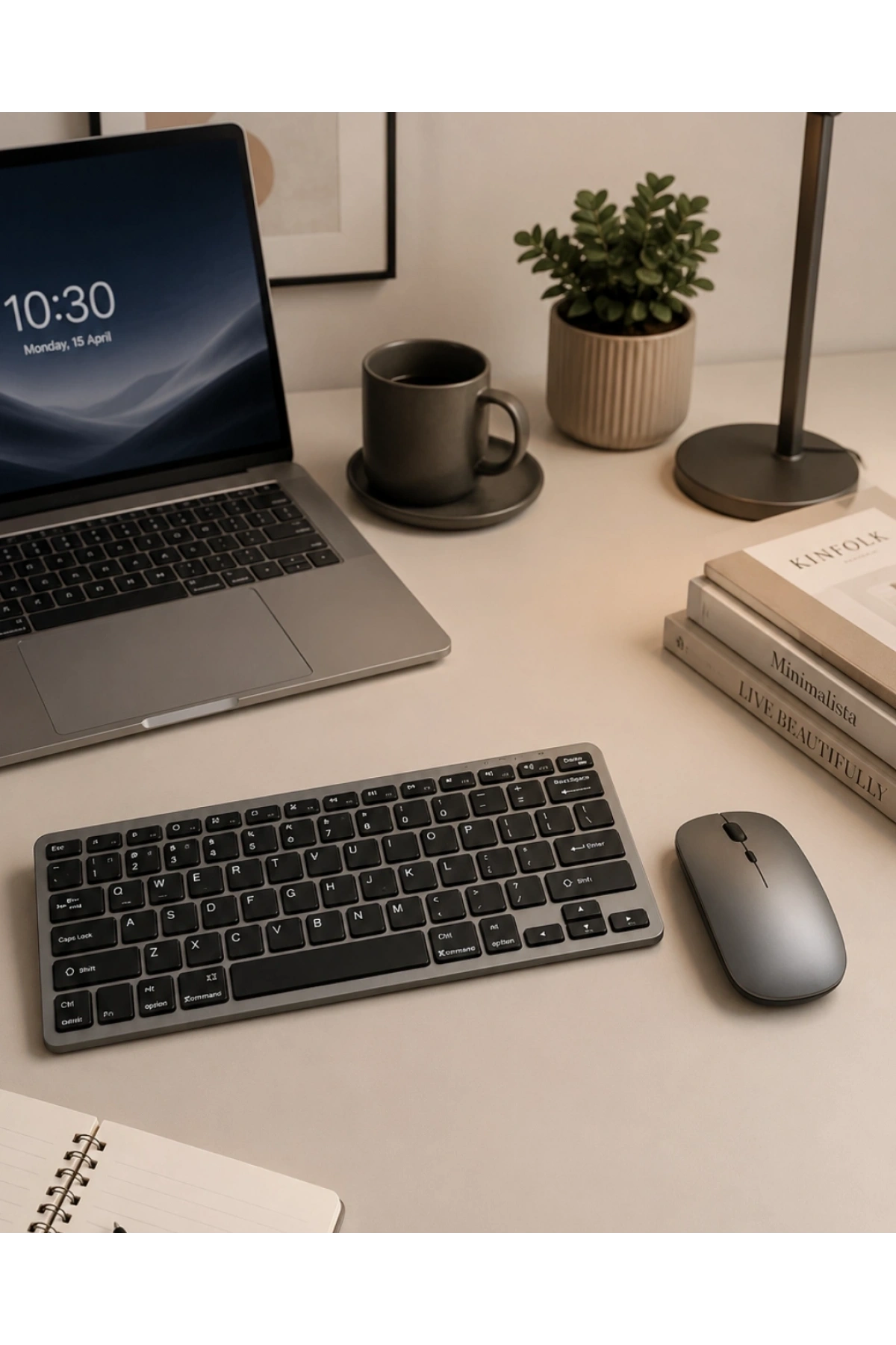 Bluetooth ve 2.4G Destekli Kablosuz Klavye Mouse Seti Şarj Edilebilir