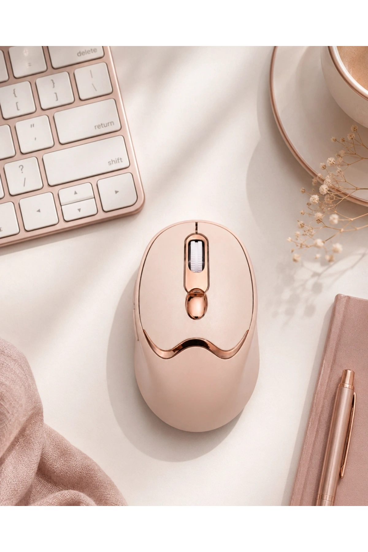 Bluetooth ve 2.4G Destekli Sessiz Kablosuz Mouse Şarjlı Tasarım