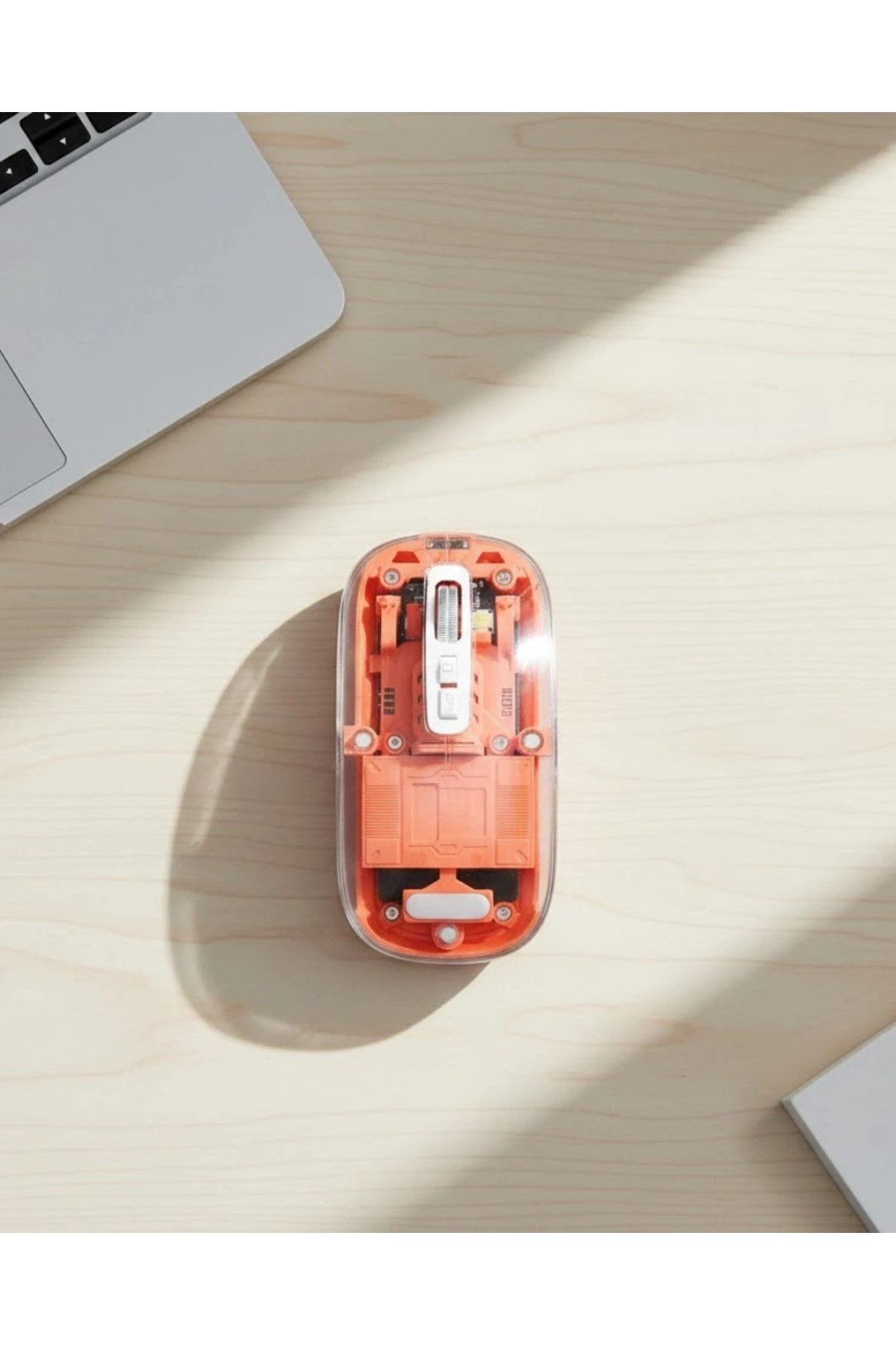 Bluetooth ve USB Destekli Kablosuz Şeffaf Mouse Sessiz Kullanım