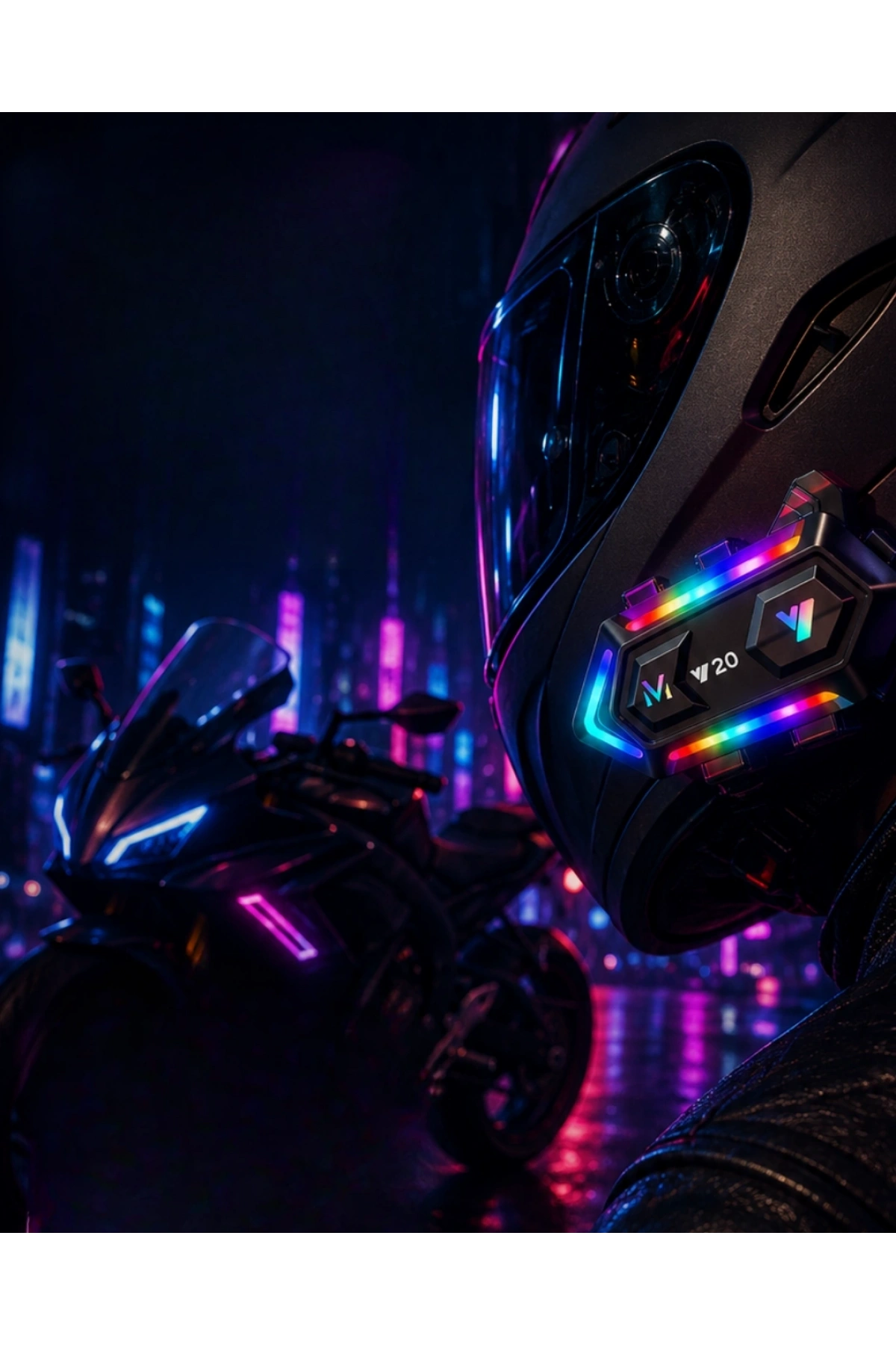 BT5.3 Motosiklet Kask İletişim Sistemi Çift Telefon Destekli