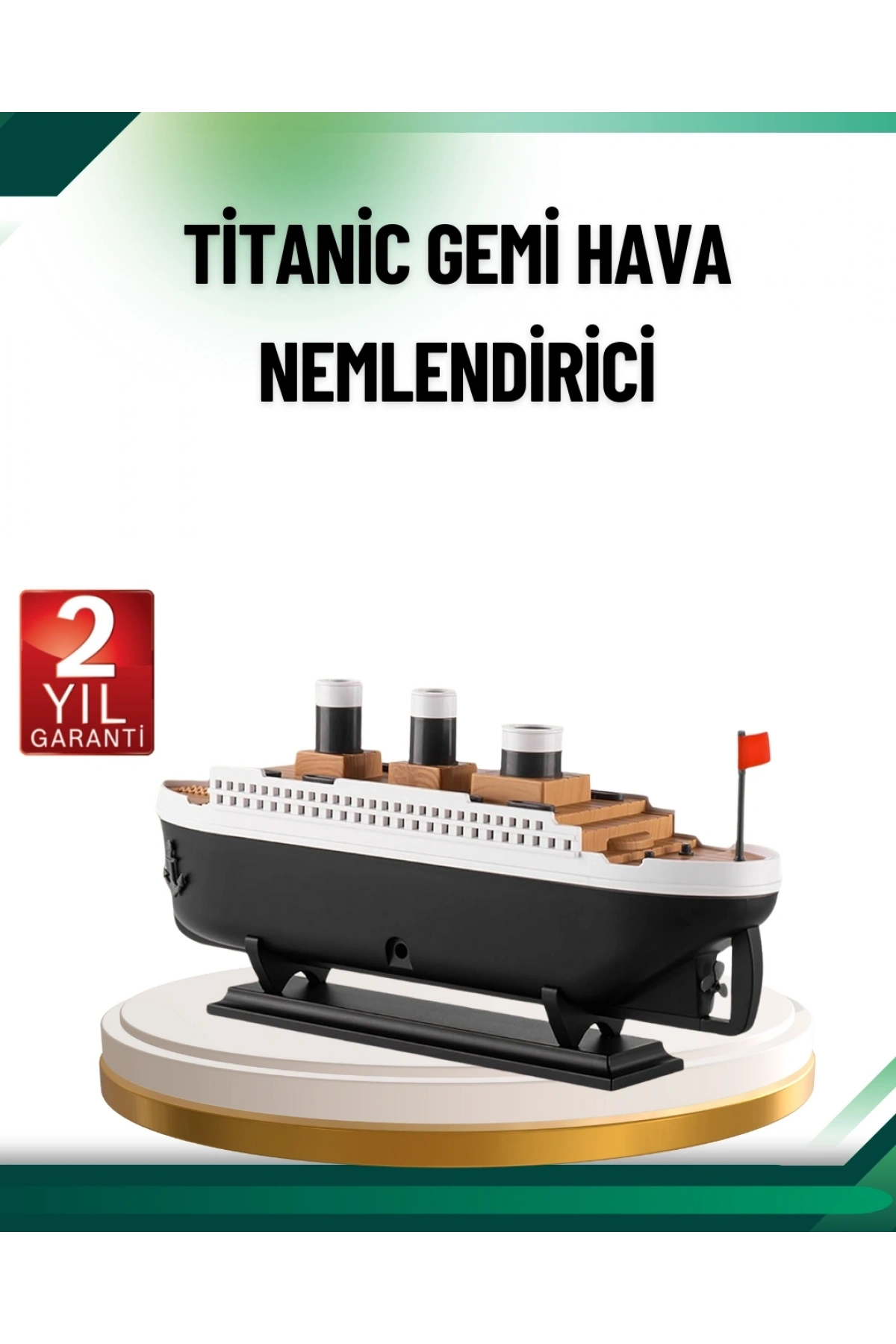 Buhar Efektli Titanik Gemi Oda Kokusu Difüzör LED Işıklı Nemlendirici