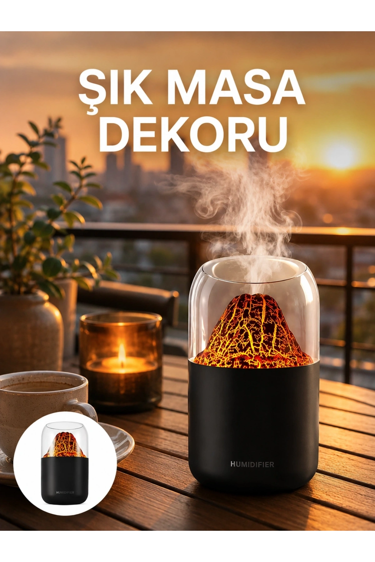 Büyük Kapasiteli Aromaterapi Cihazı – 280 ml Su Haznesi