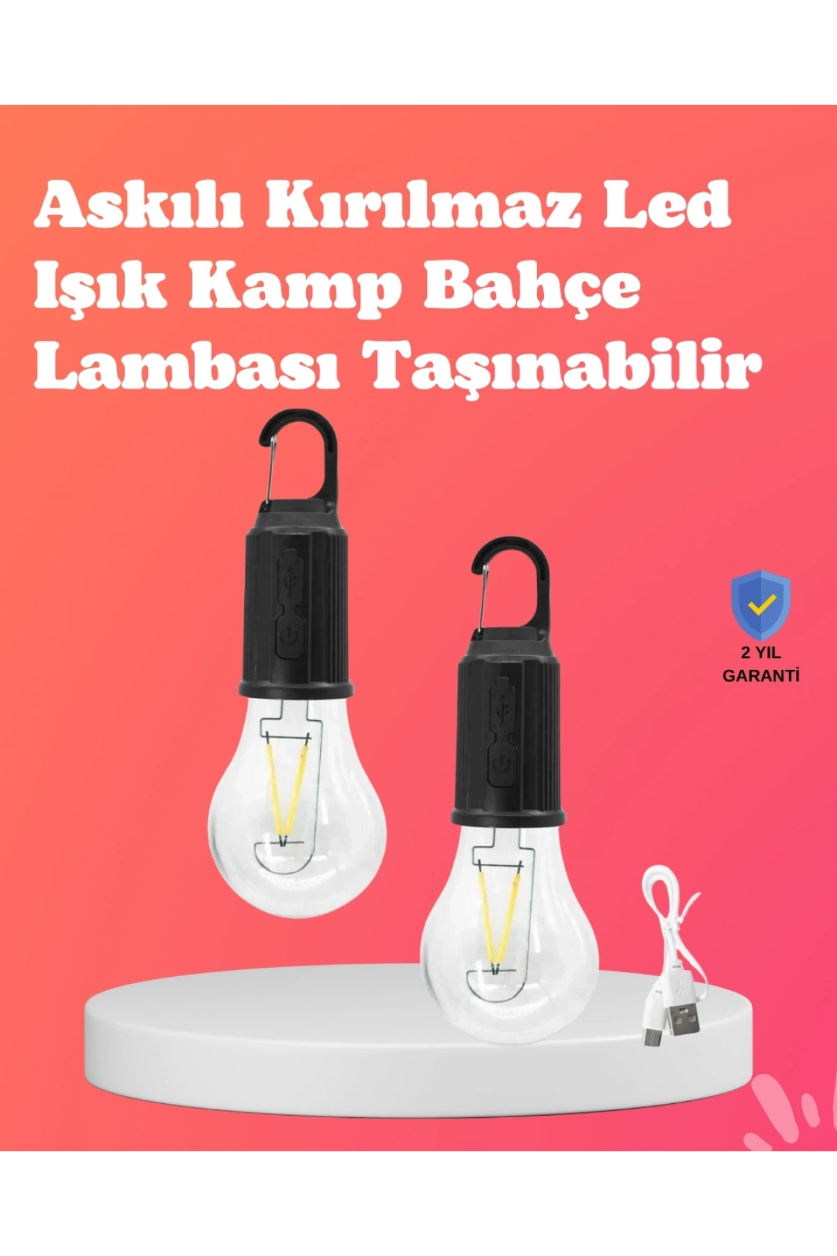 C Tipi Şarjlı Asılabilir Kamp Feneri