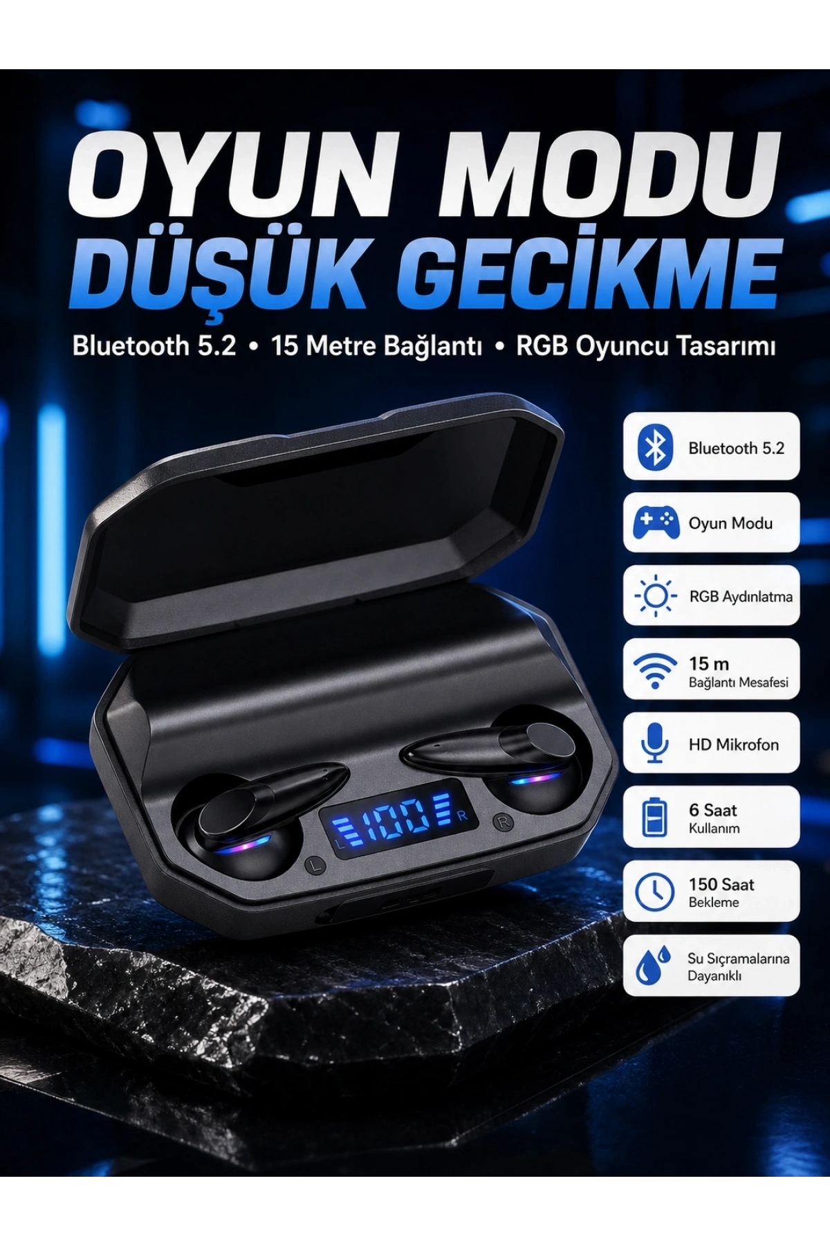 Çağrı Cevaplayabilen Akıllı Saat 5.2 Bluetooth Bağlantılı  Kulaklık