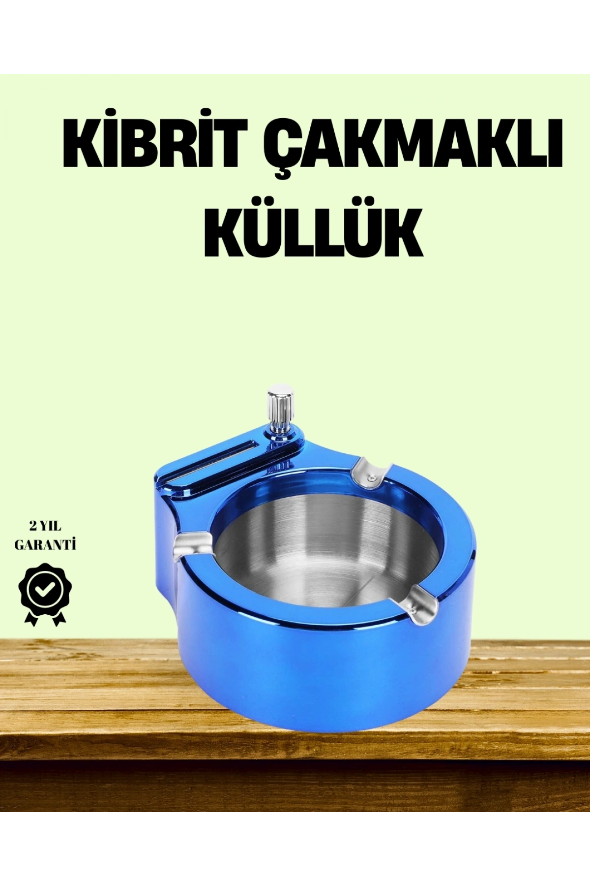 Çakmaklı Küllük Paslanmaz Çelik Şık Masa Aksesuarı