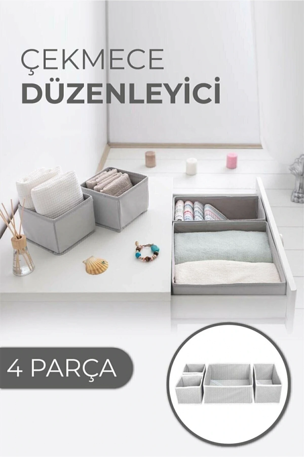 Çekmece Düzenleme Kutu Seti Organizer 4lü Set (5047)