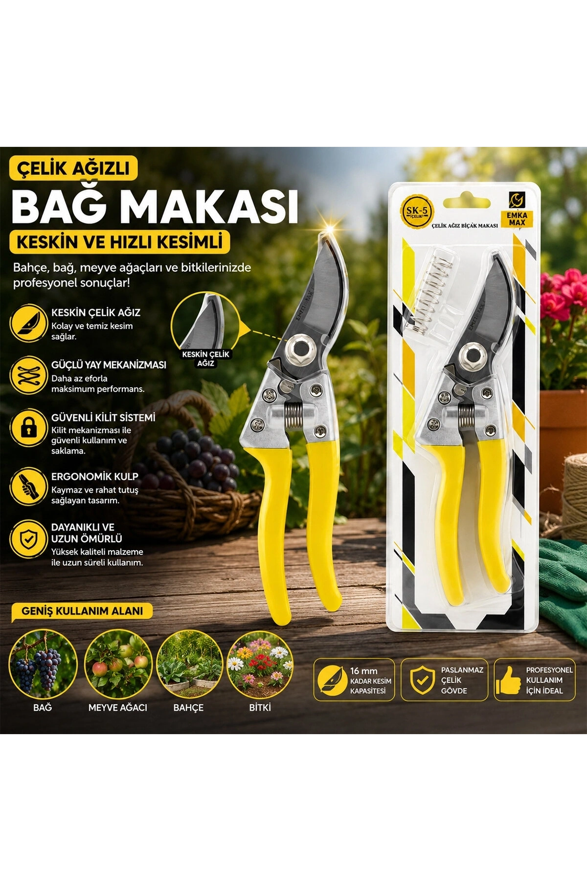ÇELİK AĞIZLI BAĞ MAKAS (5047)