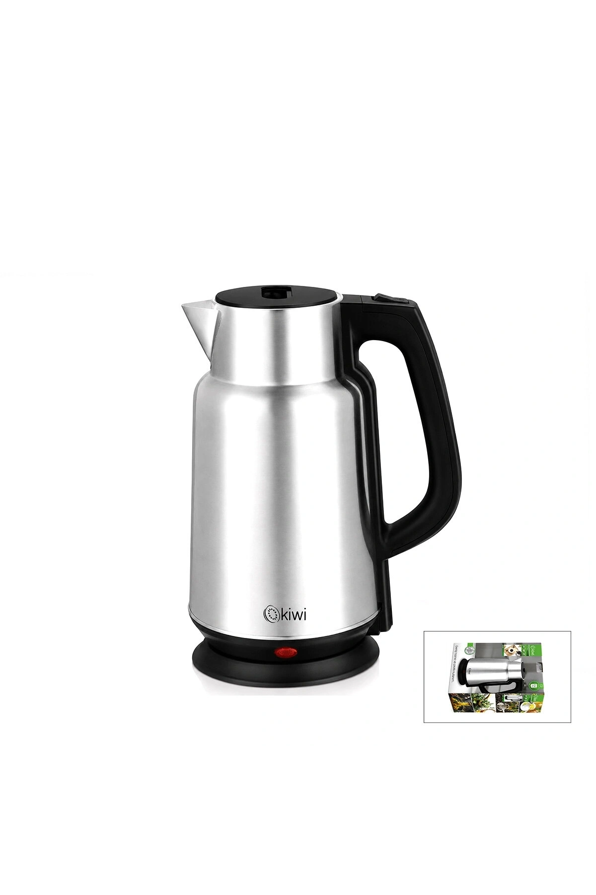 ÇELİK - SÜRAHİ MODEL KETTLE ELEKTRİKLİ SU ISITICISI PASLANMAZ ÇELİK GİZLİ REZİSTANS 360° 2.2LT 1500W KK-3334 (5047)