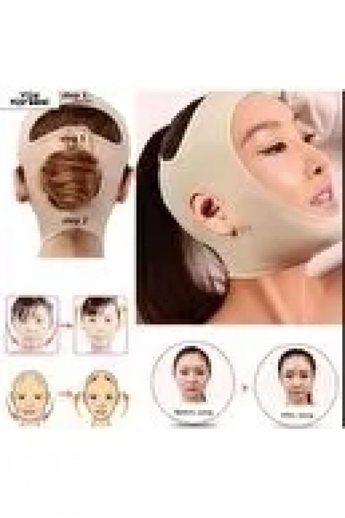 Çene Boyun Bandı small Krem Renk (0177)