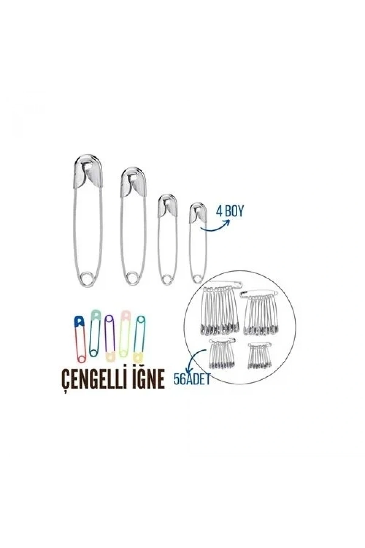 Çengelli İğne 4 Boy 56 Adet 717557