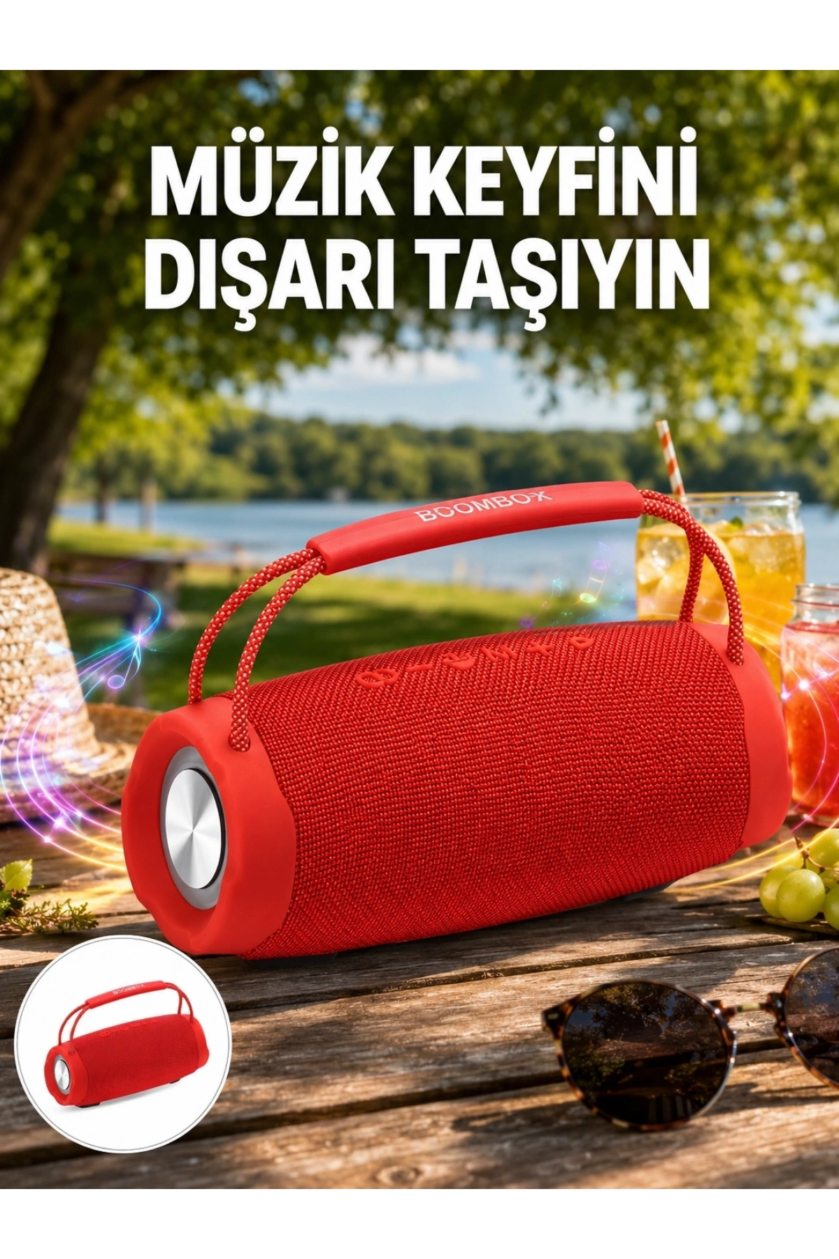 Çevreleyen Sesli RGB Destekli Kablosuz Taşınabilir Hoparlör