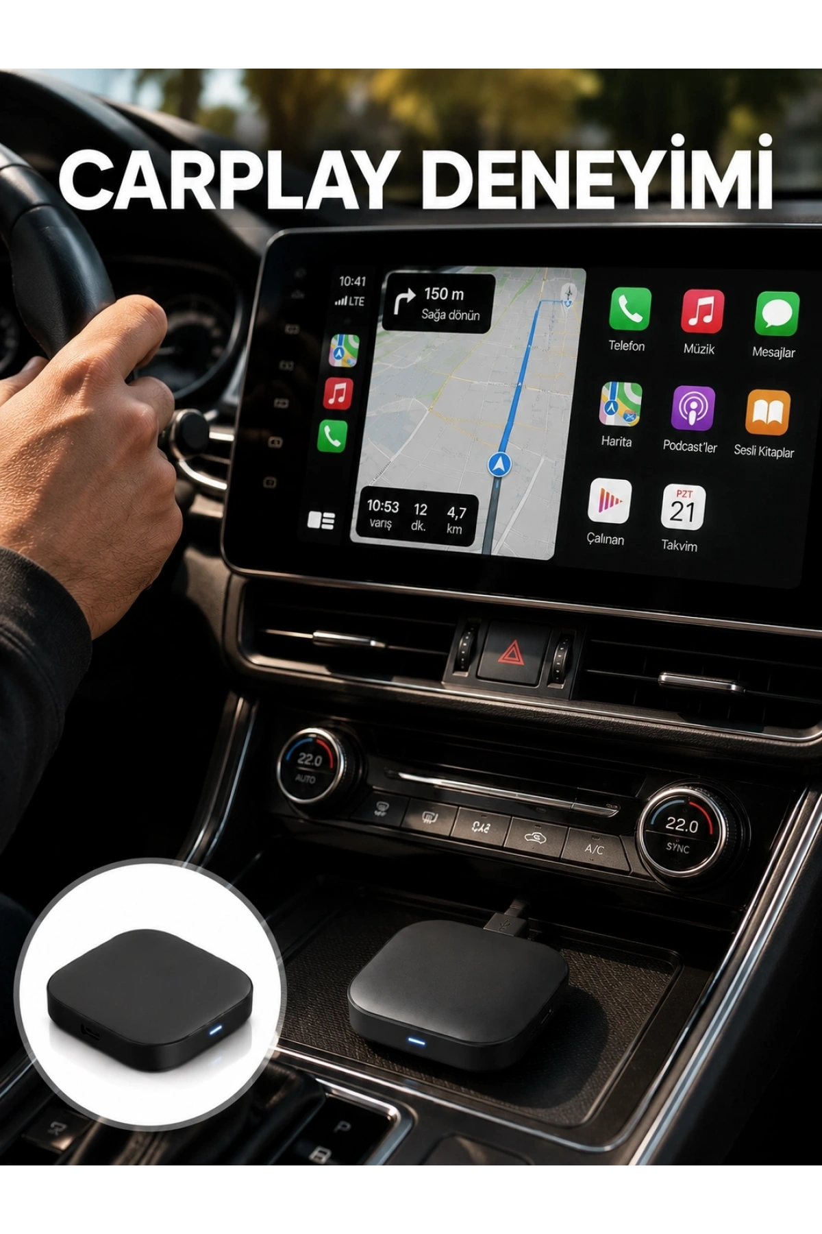 Çift Bant WiFi Android Auto Kablosuz Bağlantı Cihazı Yeni Nesil