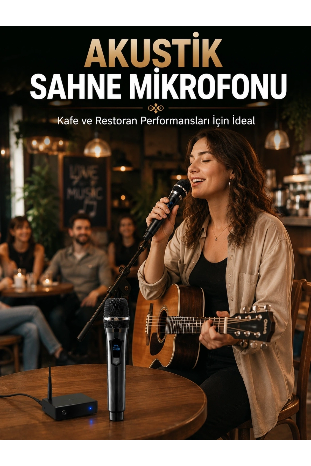 Çift Kablosuz El Mikrofonu Net Ses Kalitesi ve Dijital Gösterge