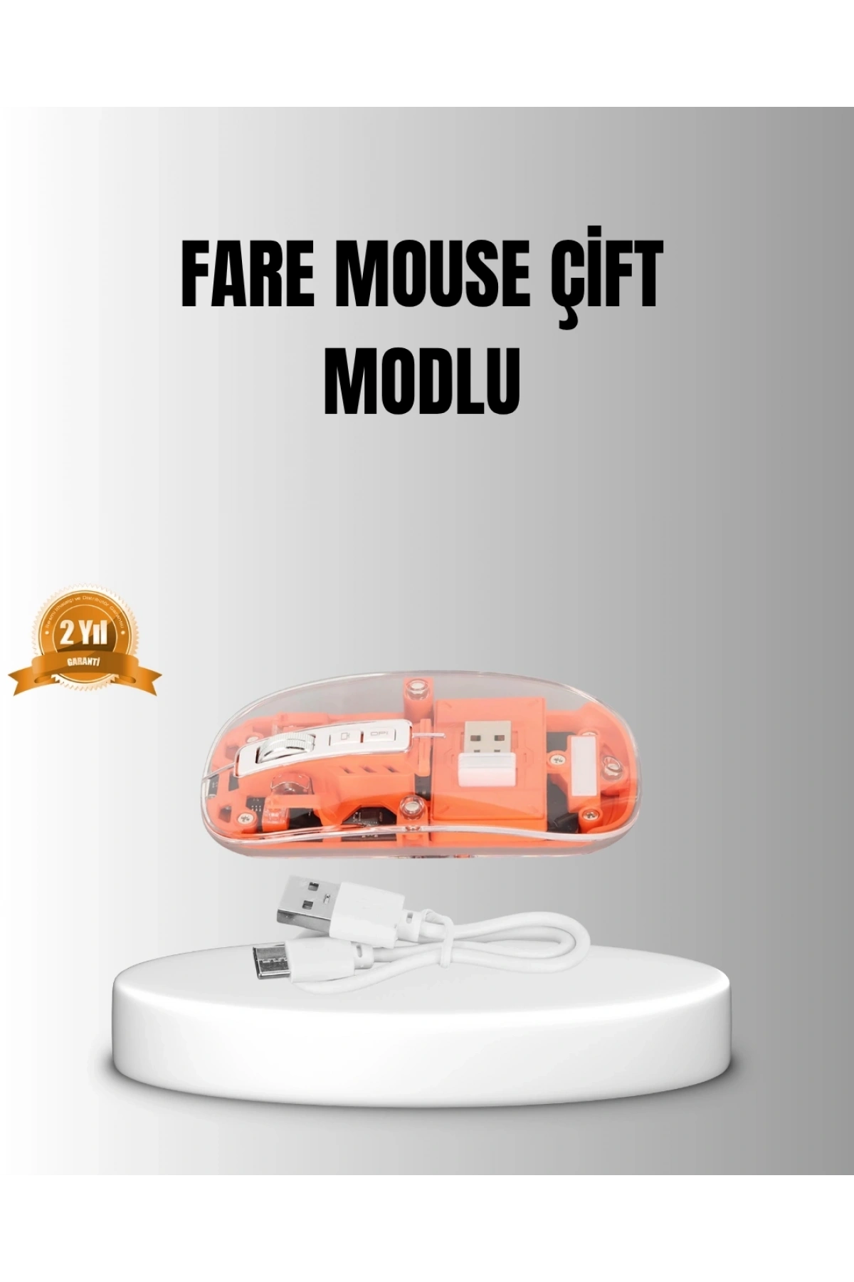 Çift Modlu Kablosuz Bluetooth 5.0 + 2.4GHz Mouse – 3 Cihaz Bağlantılı, Hızlı Geçiş Düğmeli