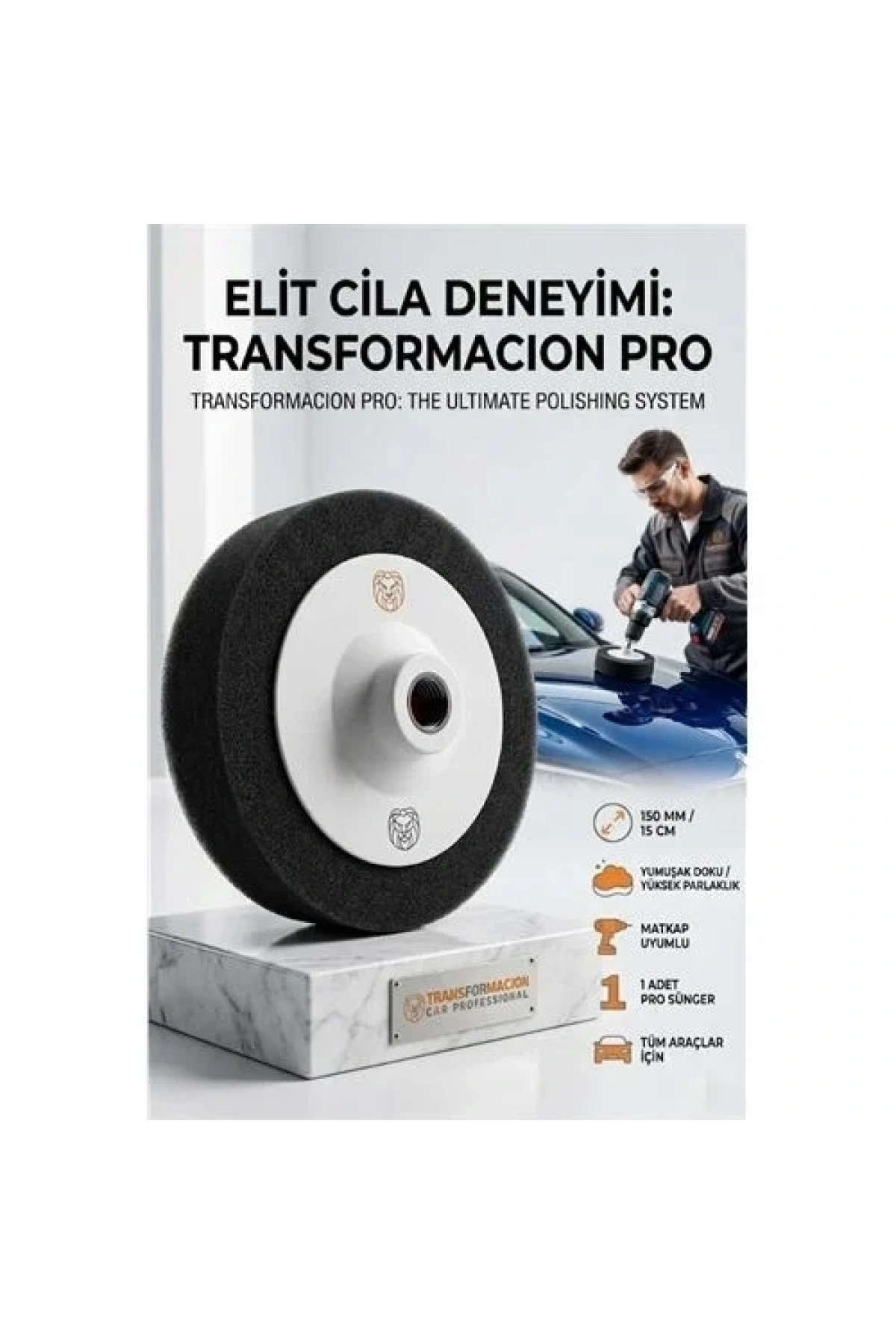 Cila Süngeri 150mm - Yumuşak Siyah ing Pedi Wax Ve Hare Giderme 723113