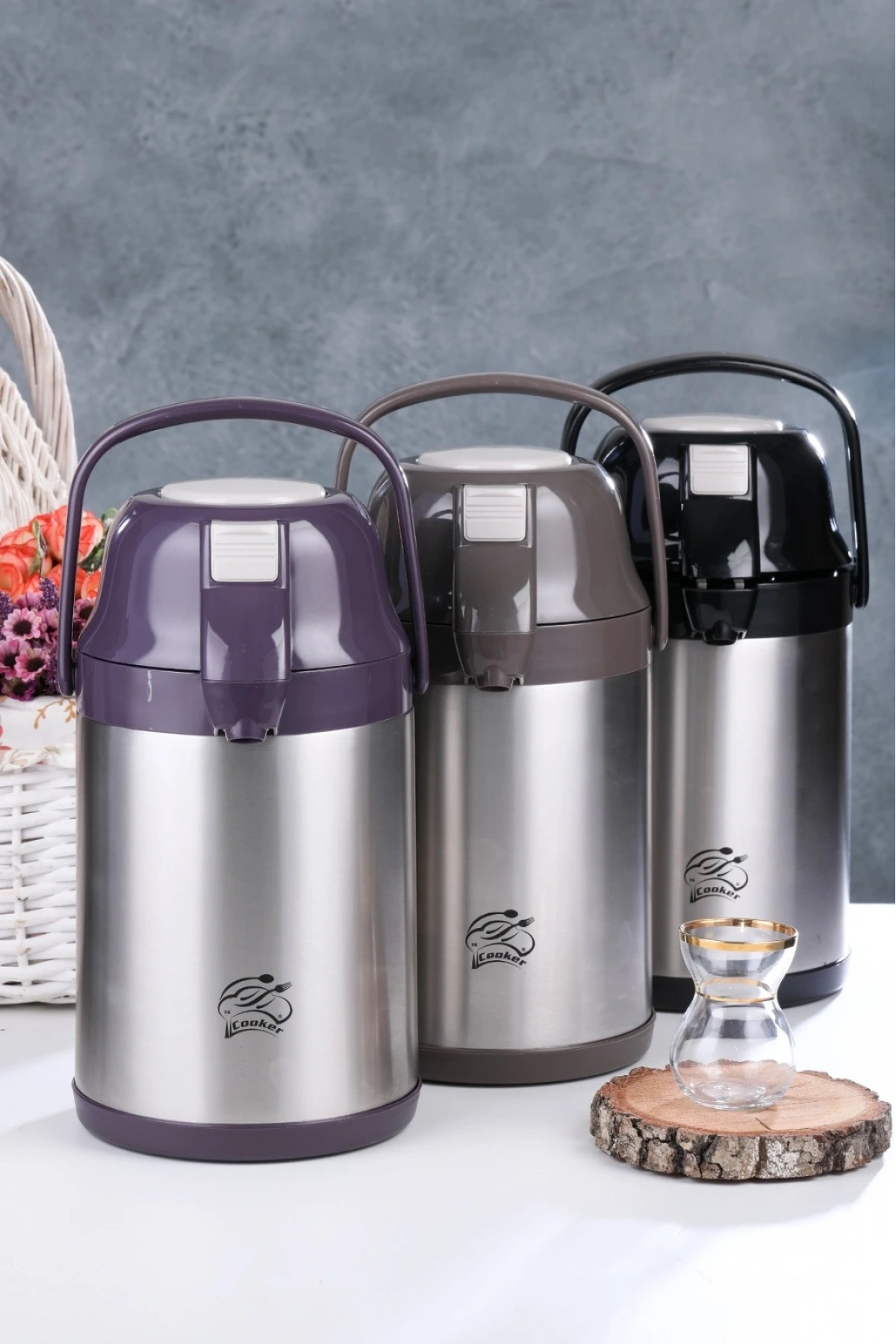 CKR-2007 2.5LT POMPALI  ÇELİK TERMOS (5047)