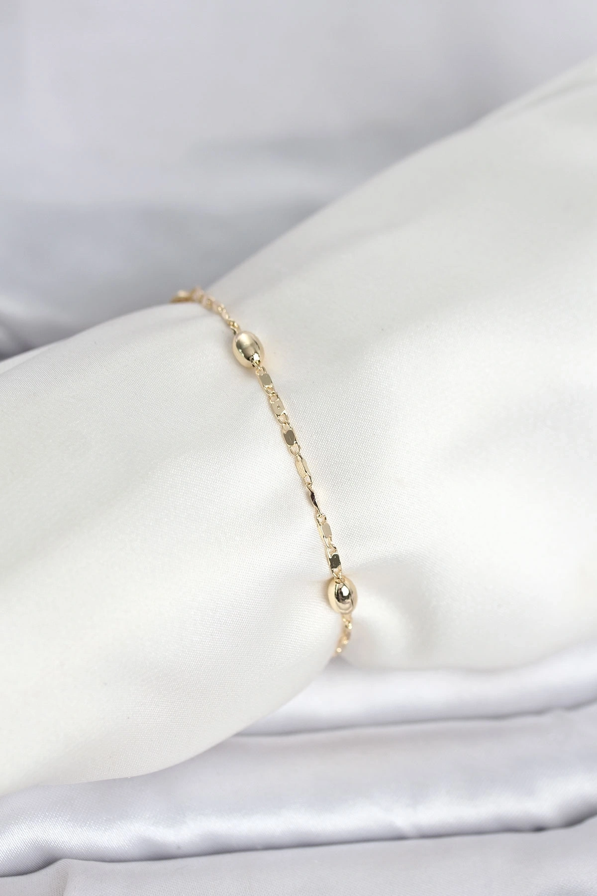 CM 14K Gold Renk Damla Topçuk Model Kadın Bileklik