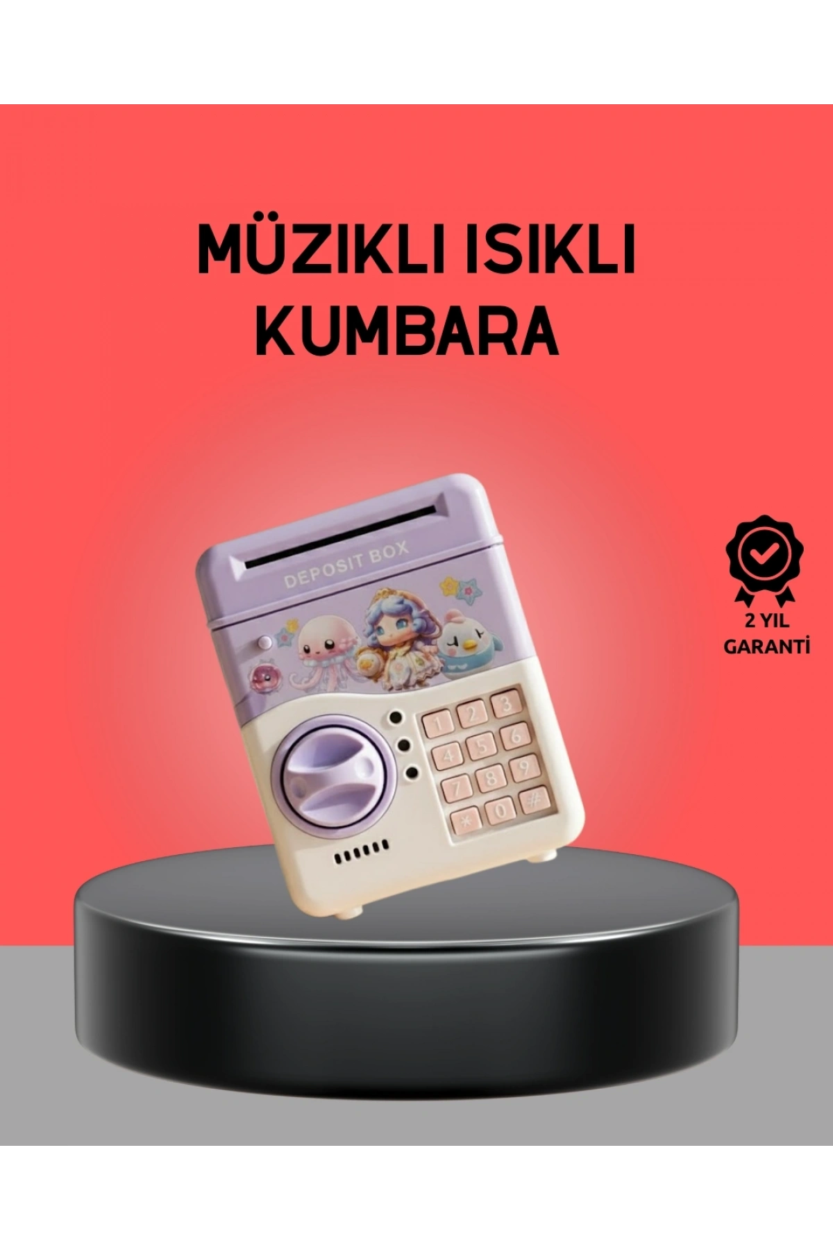 Çocuklar İçin Elektronik Şifreli Para Biriktirme Kumbarası Mor