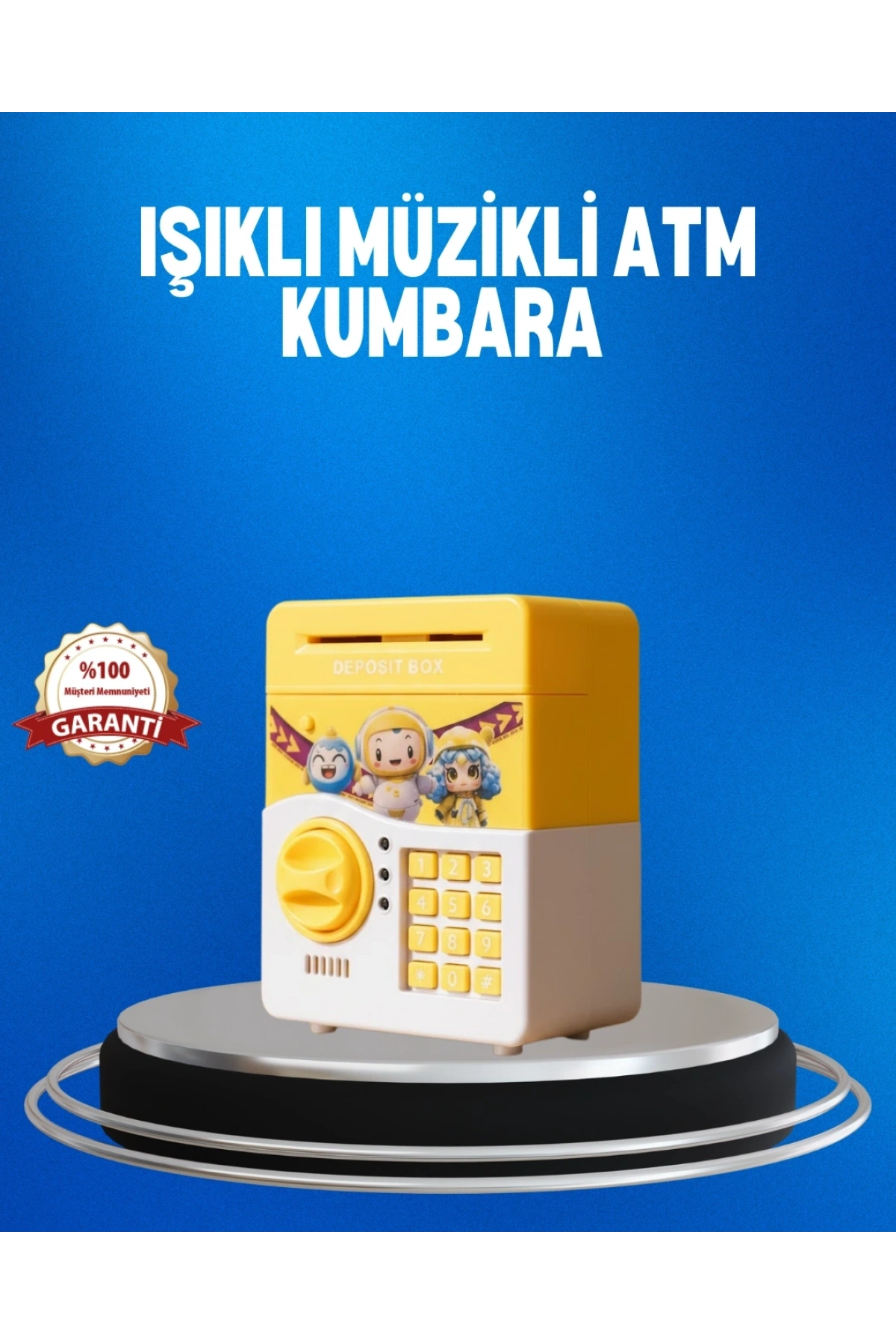 Çocuklar İçin Sarı Elektronik Şifreli Para Biriktirme Kumbarası