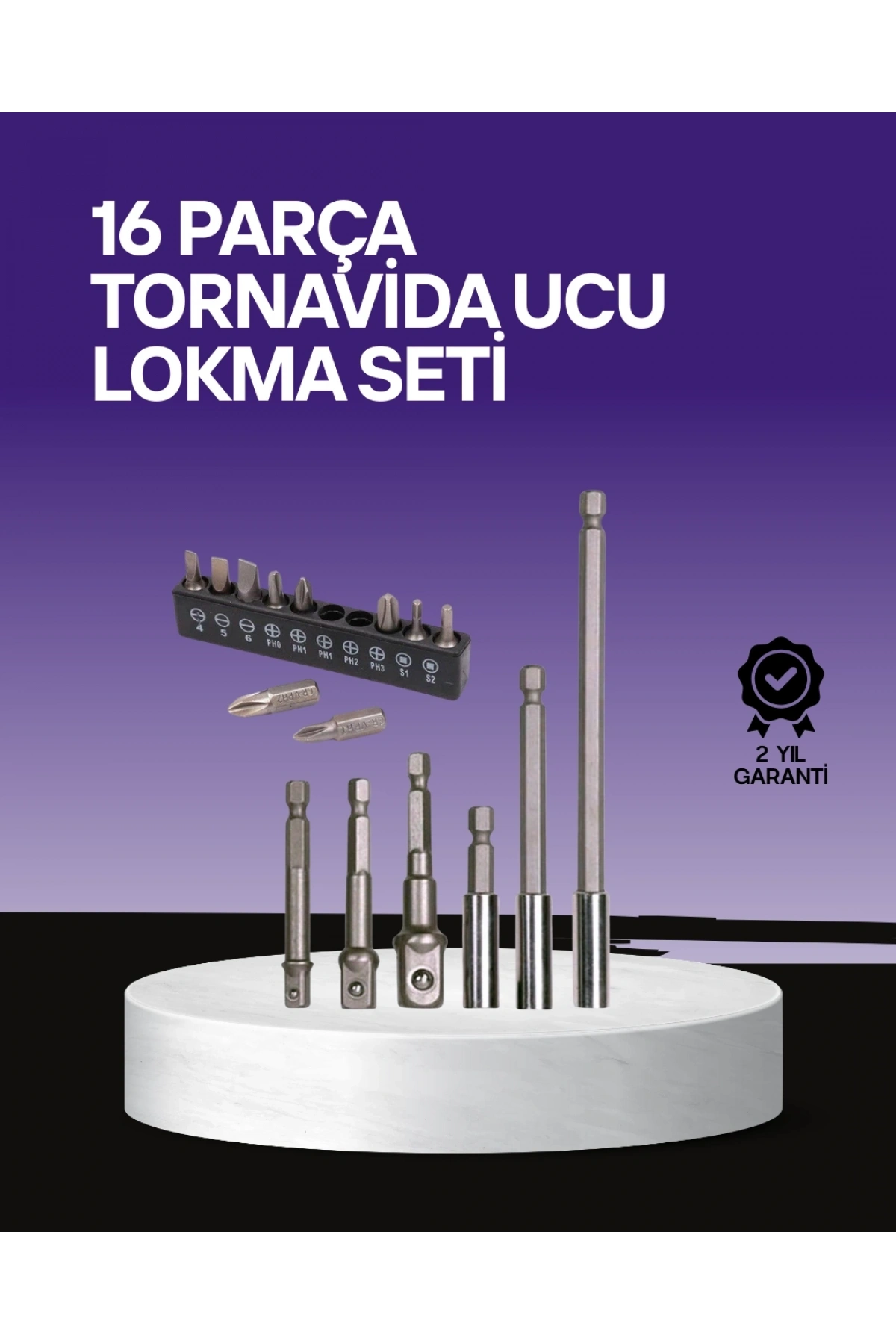 Çok Amaçlı 16lı Bits Uç Seti Dayanıklı Tornavida Adaptör