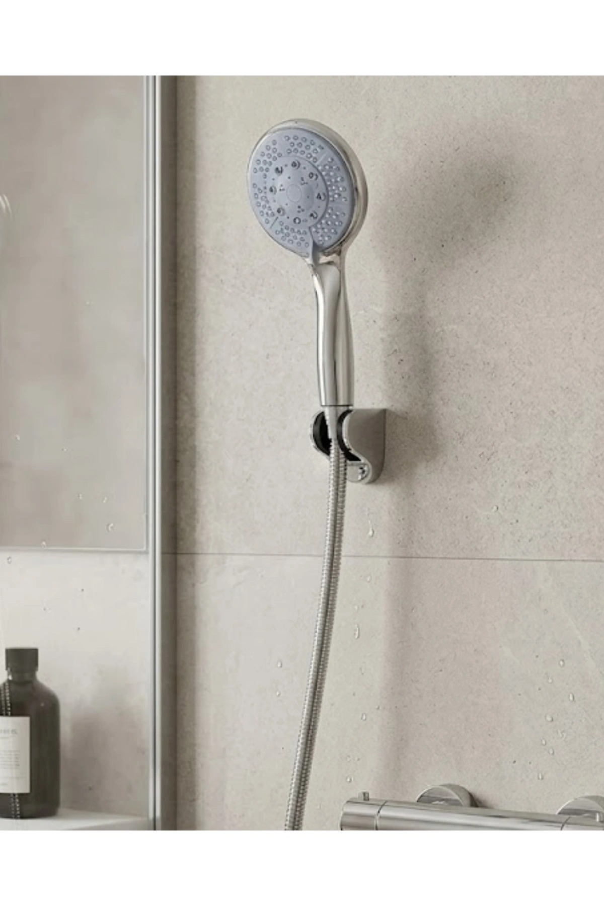 Çok Fonksiyonlu 4 Kademeli El Duşu Seti Spiral Hortumlu Banyo Duş Başlığı