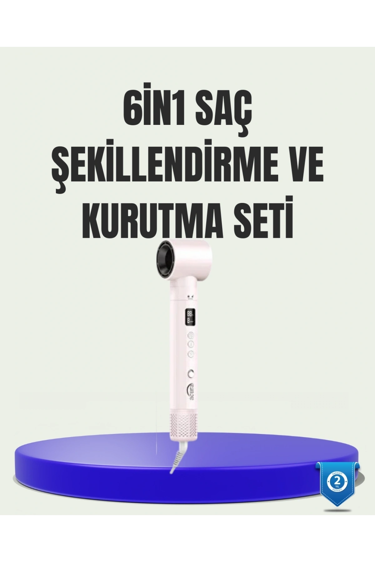 Çok Fonksiyonlu 6 Başlıklı Saç Kurutma ve Şekillendirme Seti