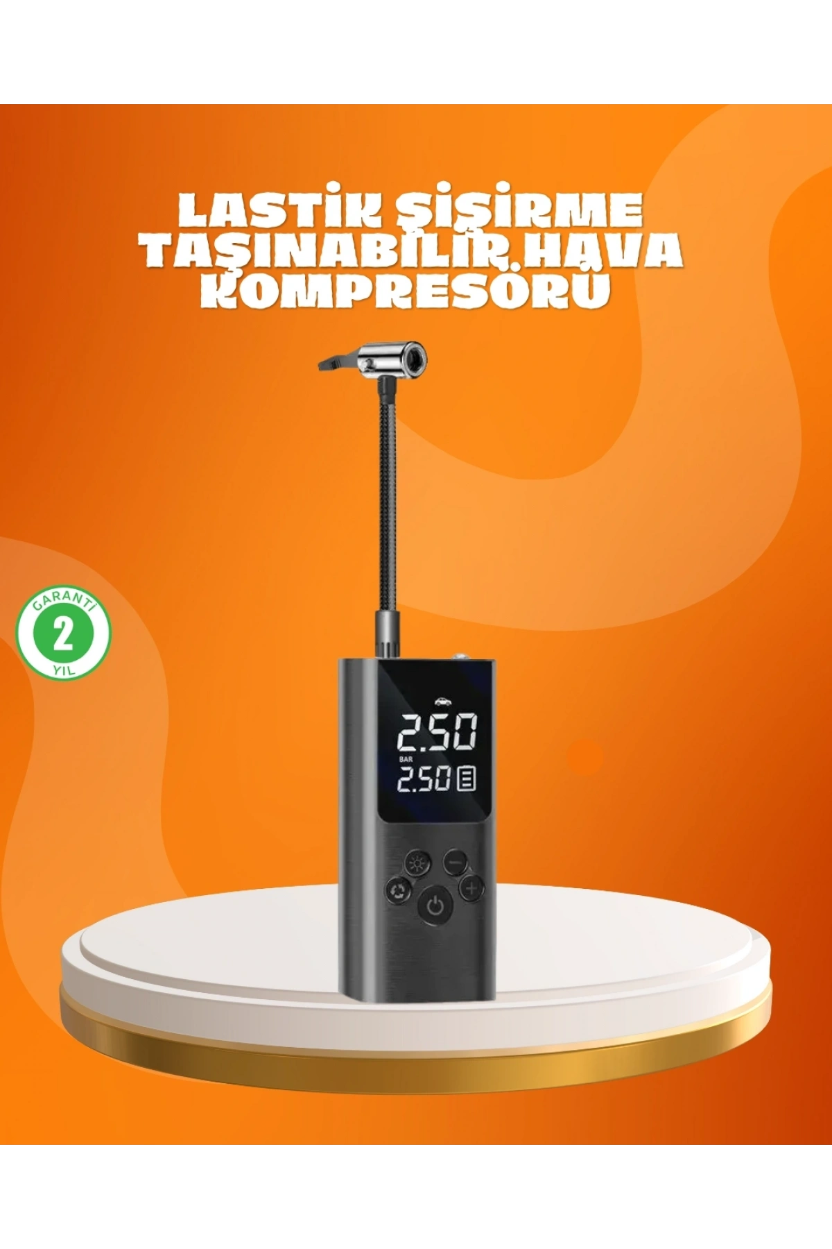 Çoklu Valf Adaptörlü Dijital Hava Pompası