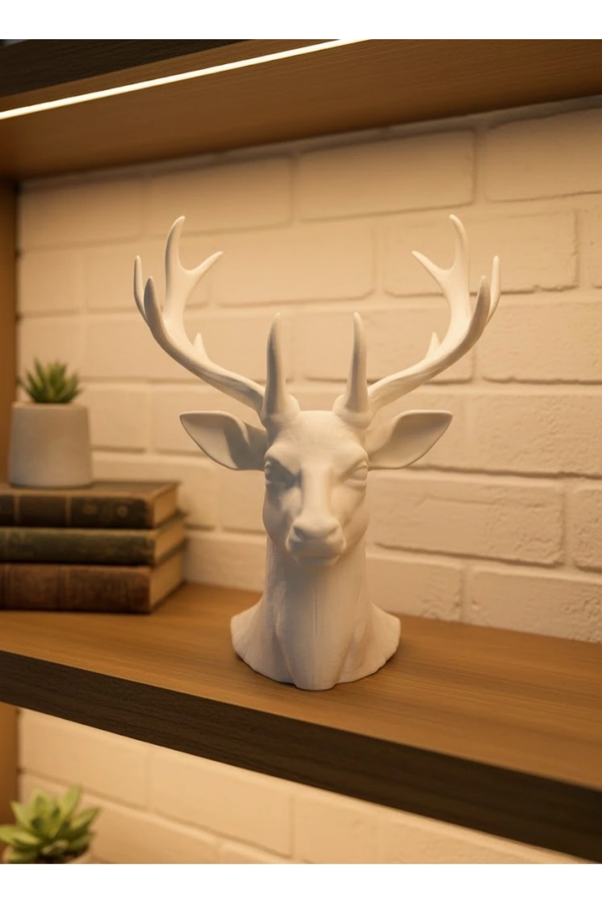 Dekoratif Beyaz Geyik Biblo Salon ve Raf Dekoru