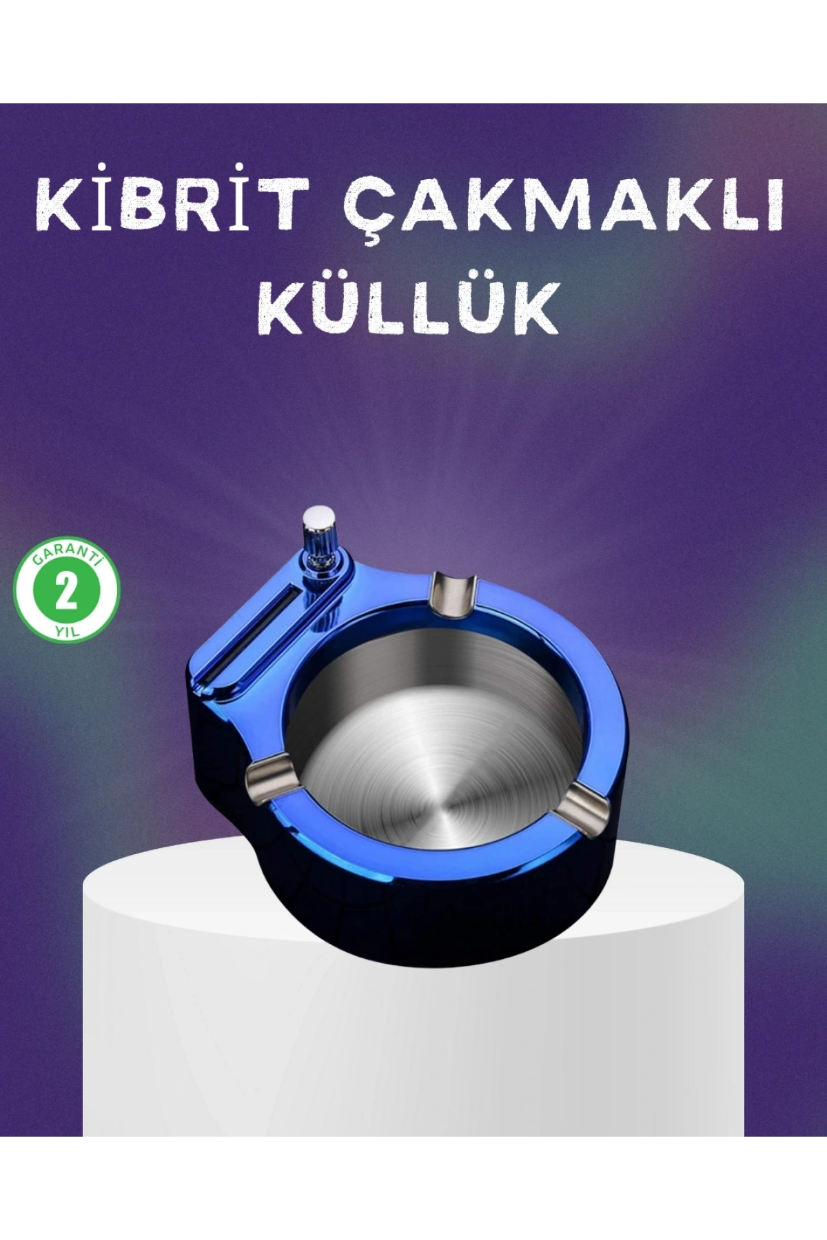 Dekoratif Çakmaklı Küllük Kolay Temizlenebilir Metal