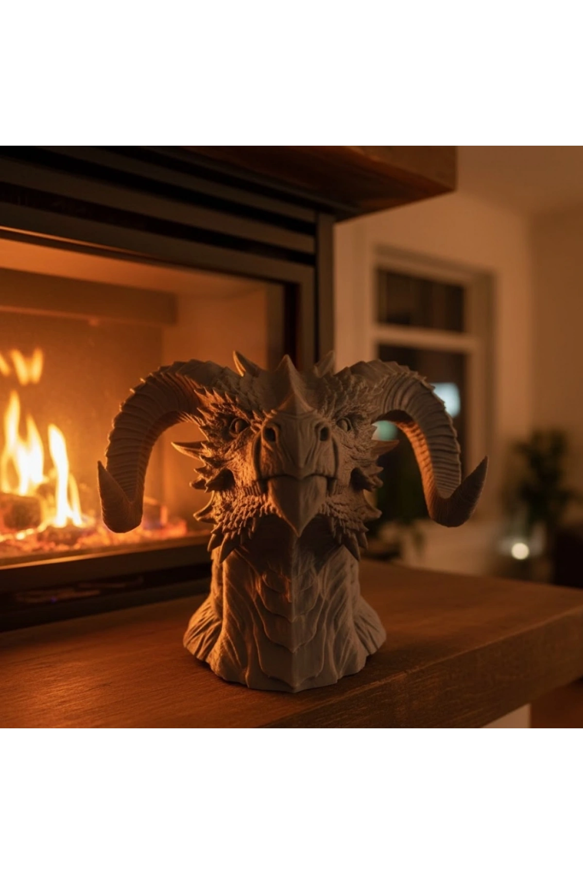Dekoratif Ejderha Heykeli Özel Tasarım Mitolojik Figür 22x17 cm