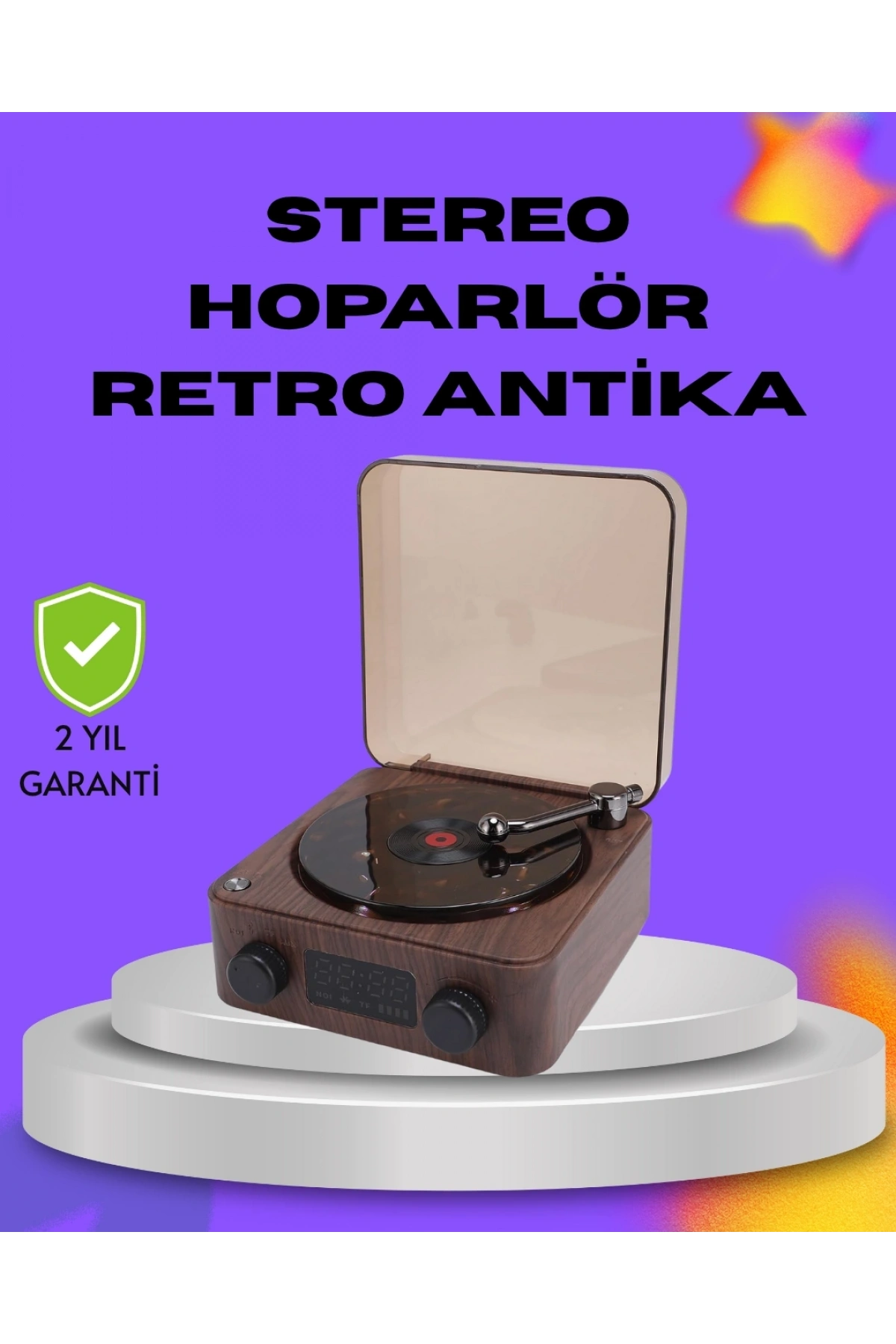 Dekoratif Gece Işıklı Bluetooth Hoparlör – Saatli Tasarım