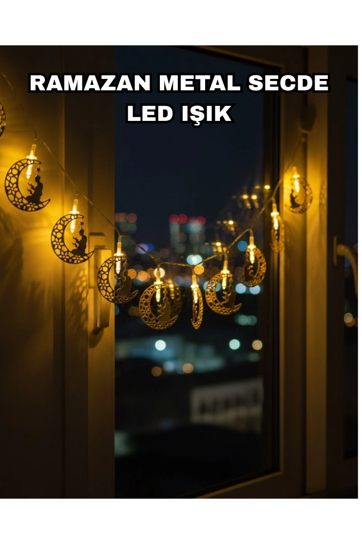 Dekoratif Ramazan Ay Işığı Secde Eden Adam Figürlü