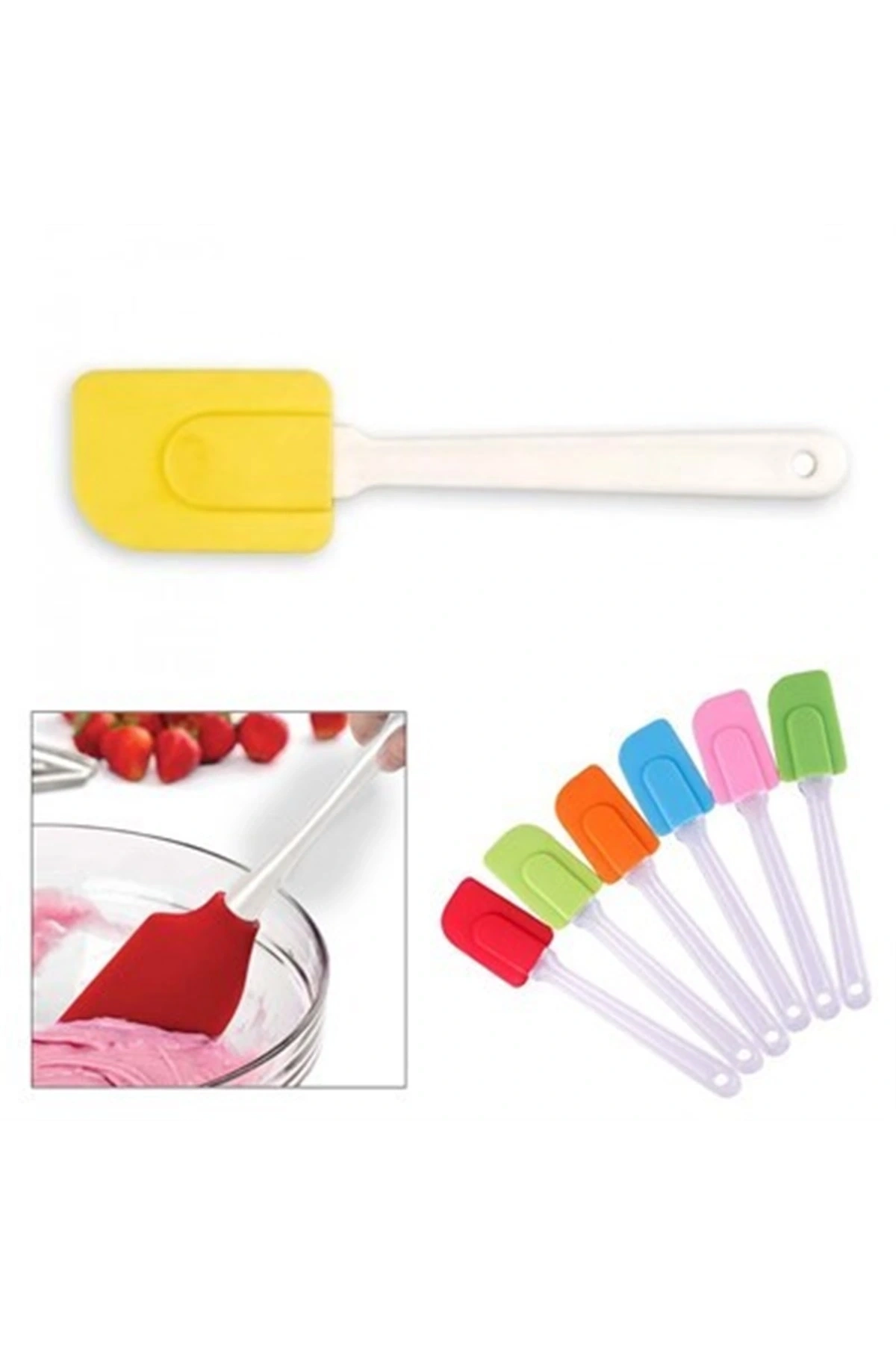 Dekoratif Renkli Silikon Spatula Pratik Sevimli Spatula Kaşık (5047)