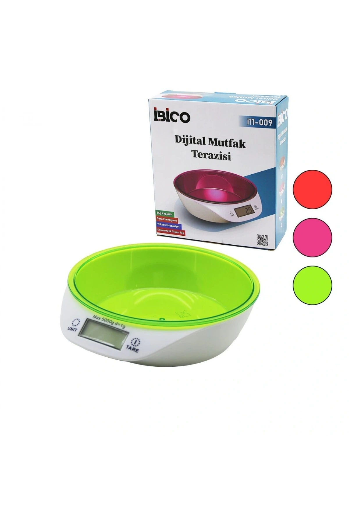 DİJİTAL - PİLLİ MUTFAK TERAZİ TARTI KASELİ - 5KG/1GR (5047)
