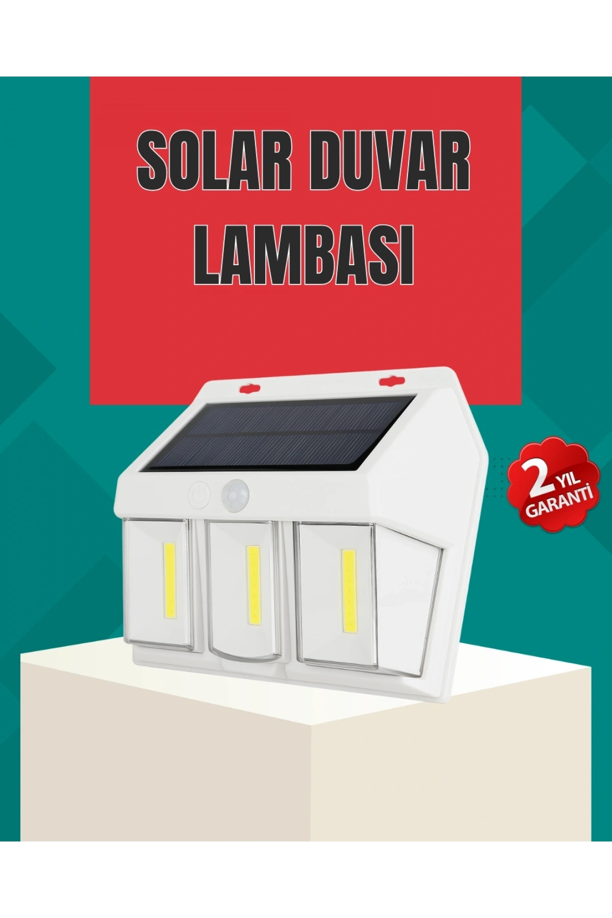 Dış Mekan Solar Duvar Lambası – 120° Hareket Algılama, 3 Işık Modu